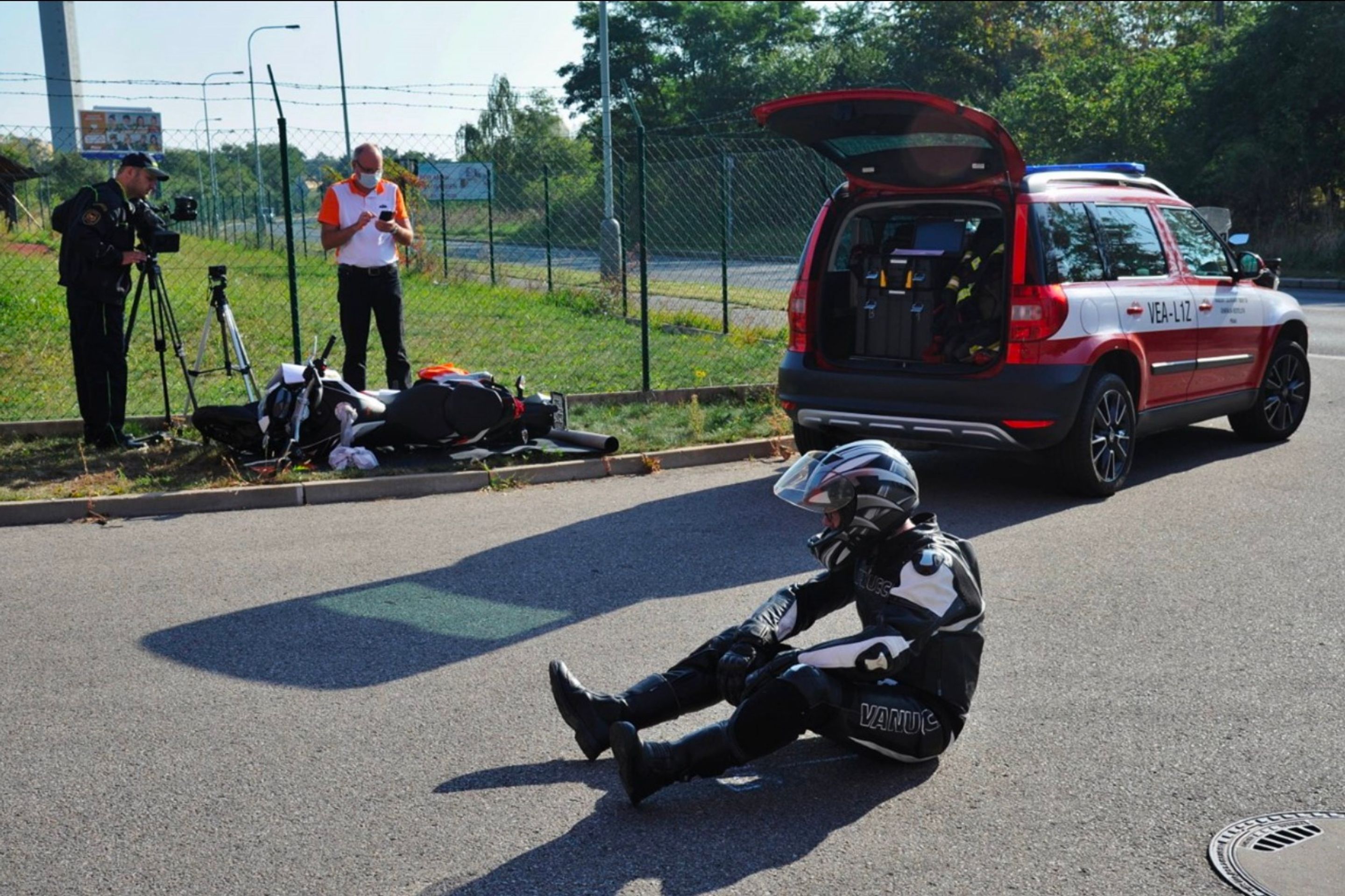 Testování systému eCall v motorkách - 9 - Fotogalerie: Hasiči testují systém pro eCall na motorkách (1/5)