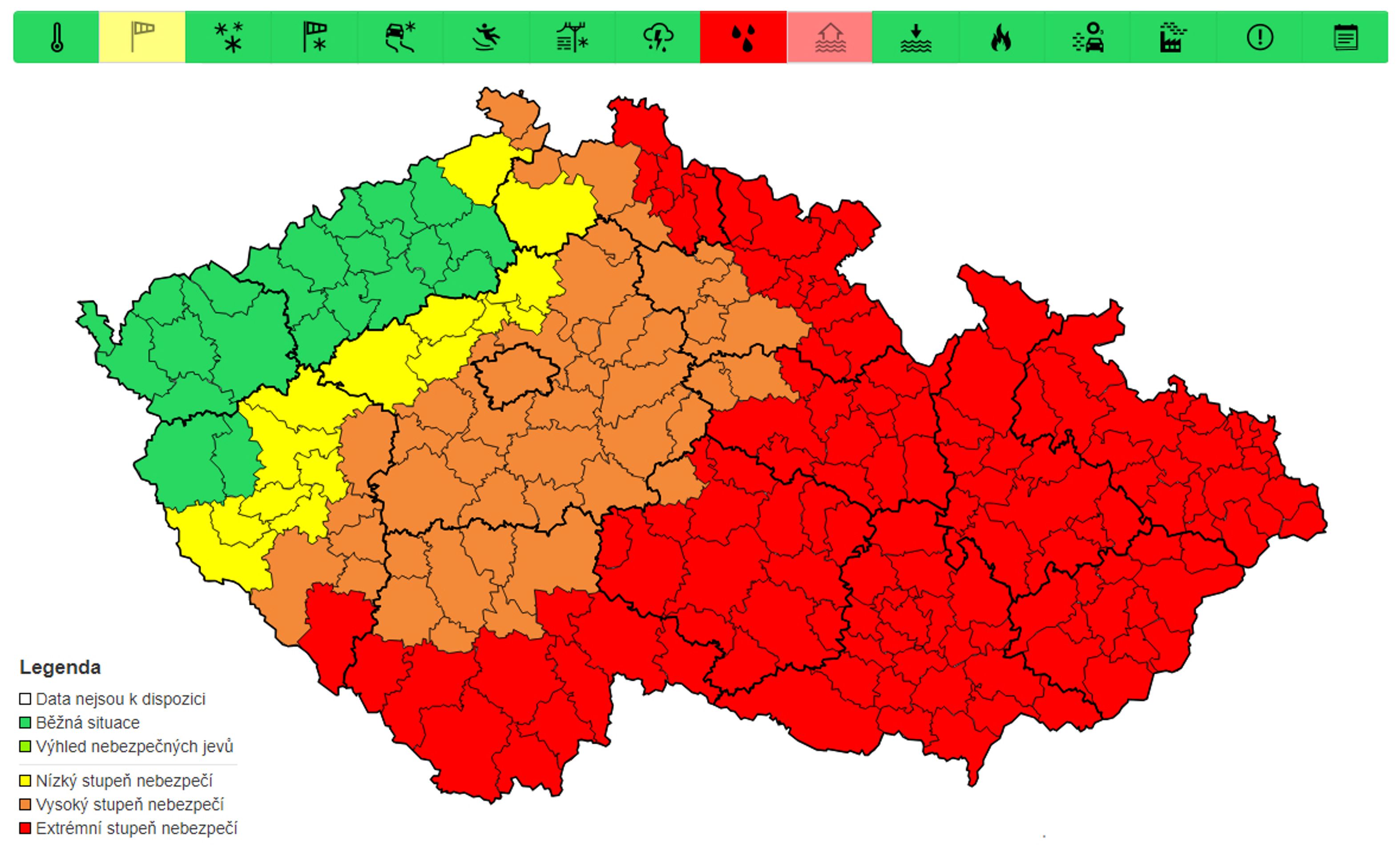 Výstraha před silným deštěm, 13. 9. a 14. 9. 2024 - Výstrahy na následující dny (2/4)