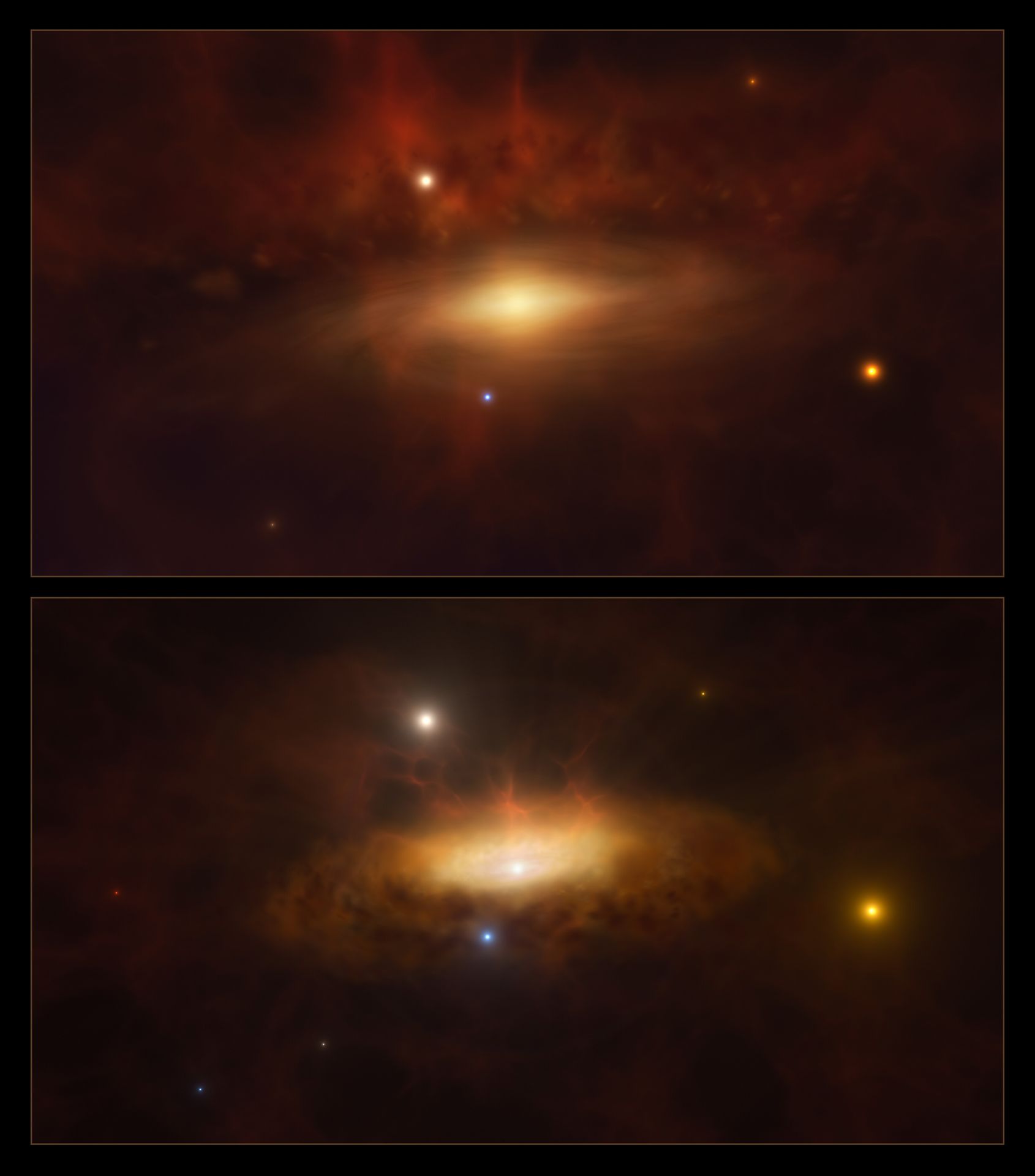 Černá díra vznikla v centru galaxie SDSS1335+0728 - Vznik masivní černé díry (3/4)