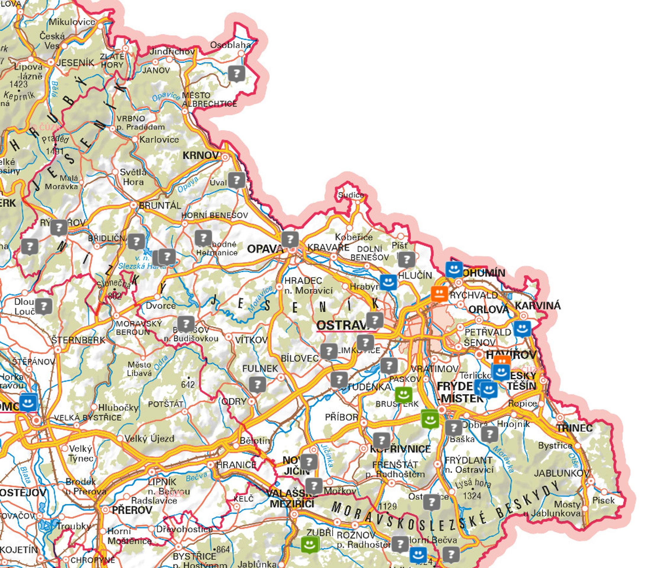 Moravskoslezský kraj - Kvalita vody ke koupání (13/13)