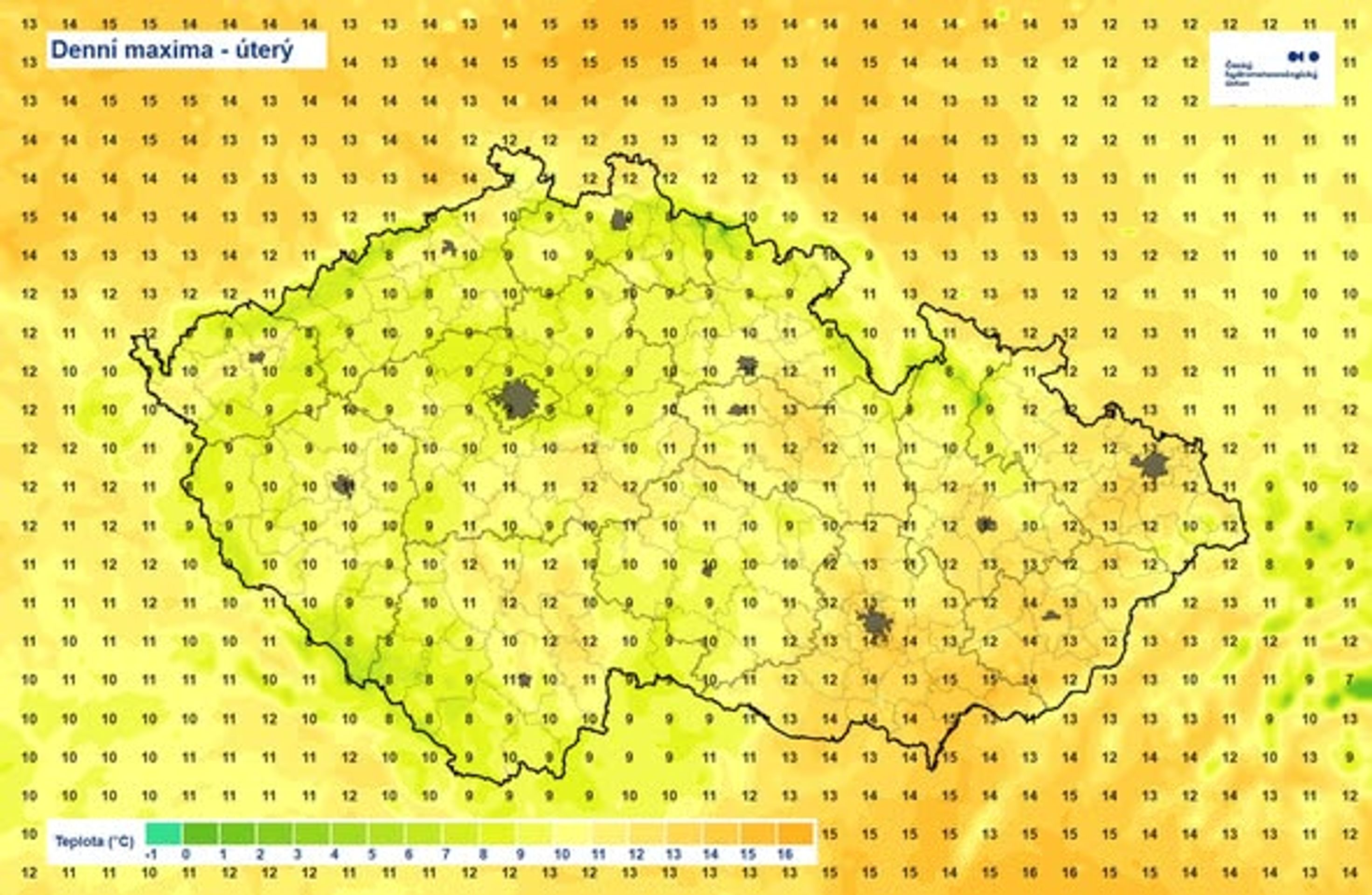 Denní maxima – úterý - Počasí ČHMÚ (2/3)