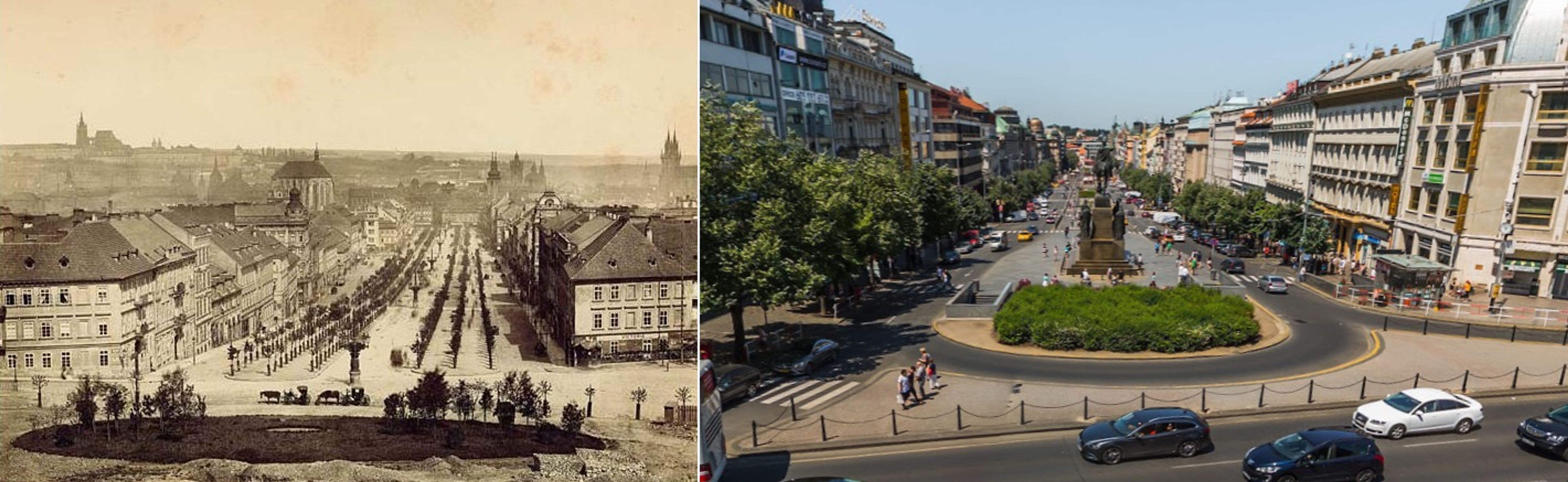 Praha dříve a dnes - Václavské náměstí - GALERIE: Praha dříve a dnes (23/23)