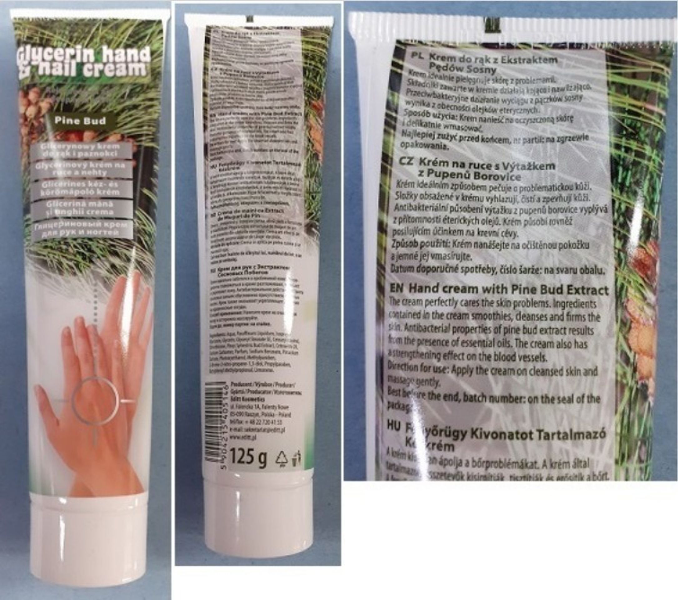 Glycerin hand & nail cream Pine Bud - Nebezpečná kosmetika (1/4)