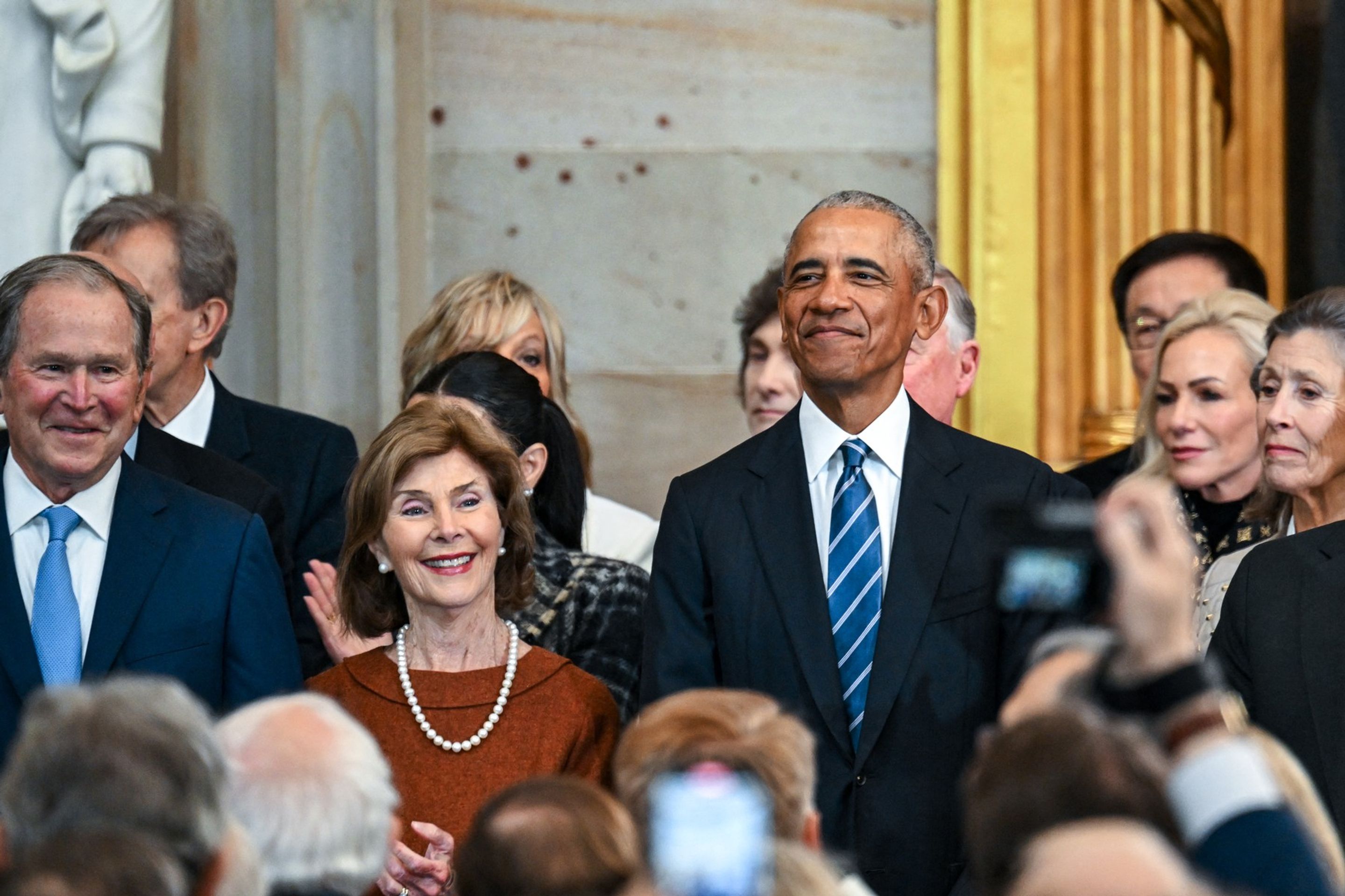 George W. Bush, Laura Bushová a Barack Obama na inauguraci Donalda Trumpa - Inaugurace Donalda Trumpa (7/14)