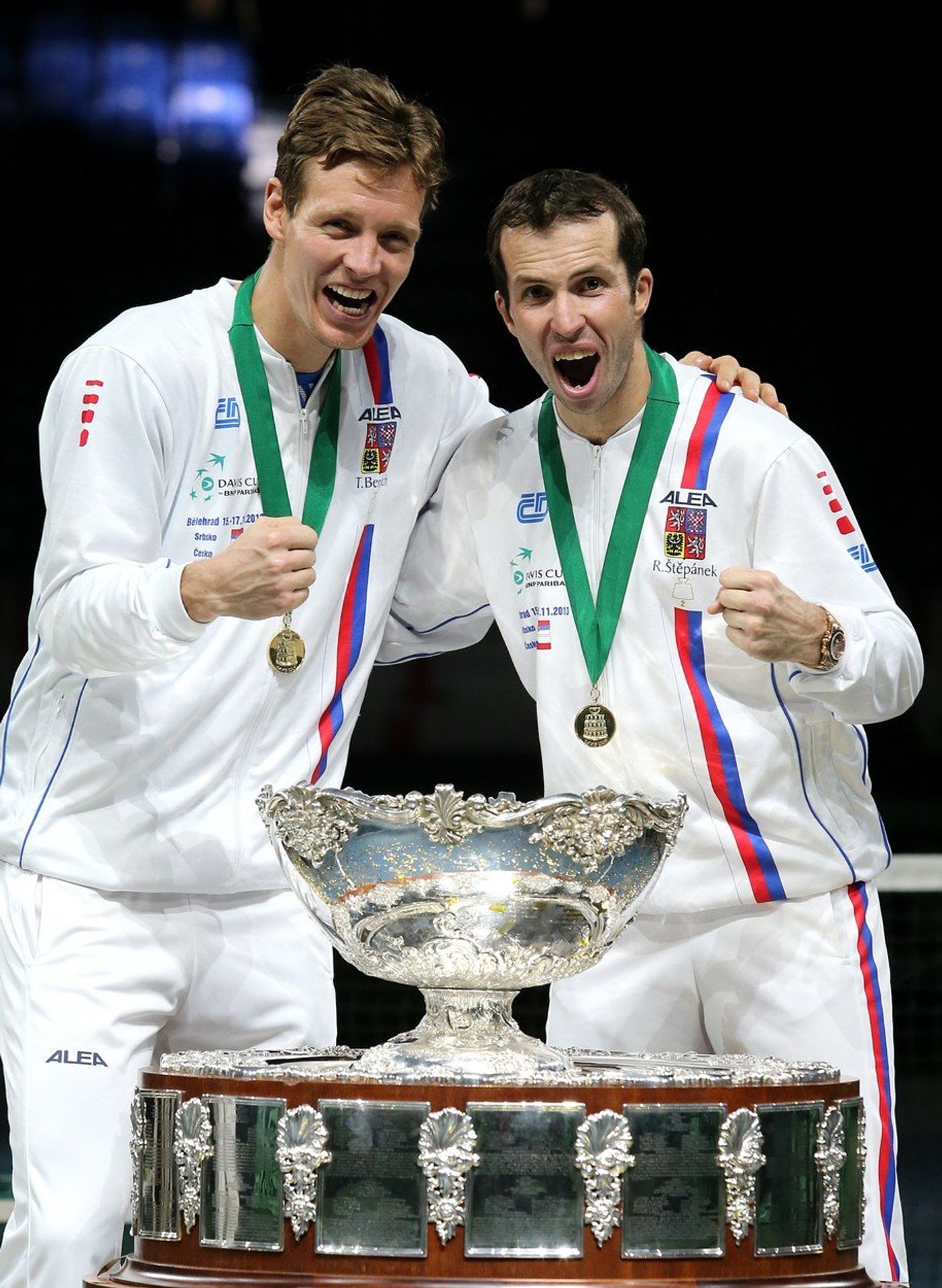 V roce 2013 Radek Štěpánek s Tomášem Berdychem obhájili Davis Cup. - GALERIE: Tenisová kariéra Radka Štěpánka (3/8)