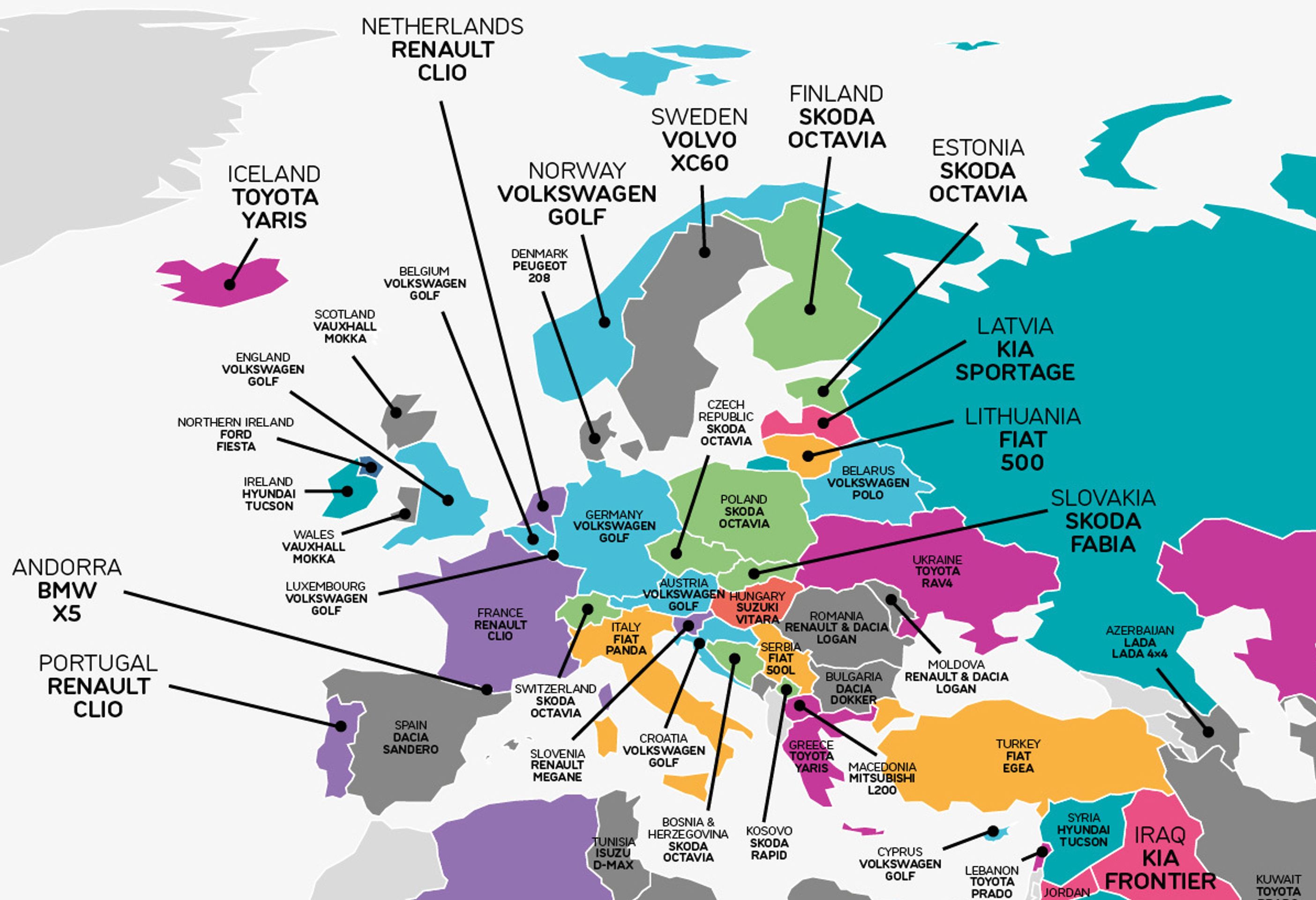 Mapa - Fotogalerie: Nejprodávanější auta v jednotlivých zemích světa (4/8)