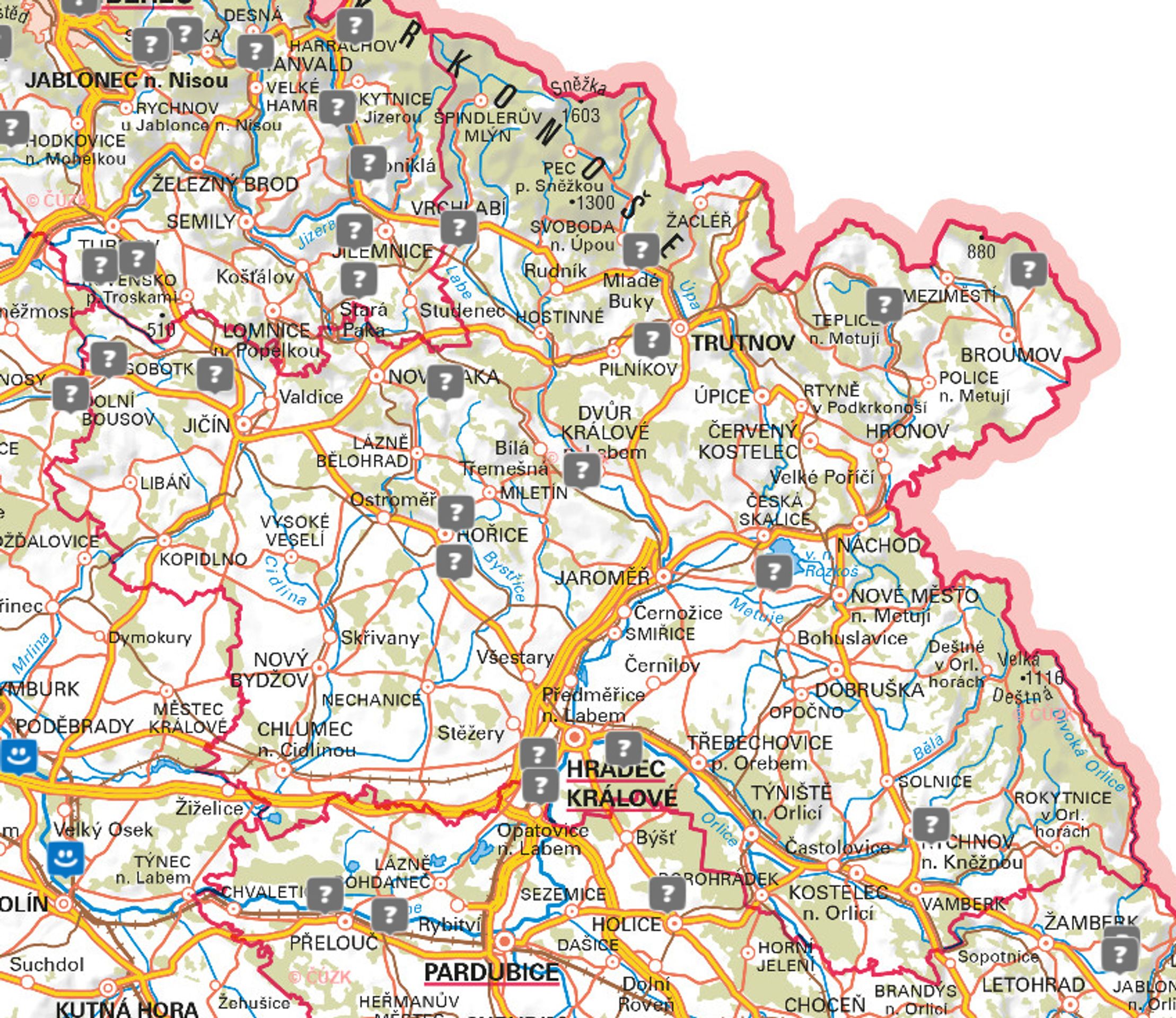 Královéhradecký kraj - Kvalita vody ke koupání (7/13)