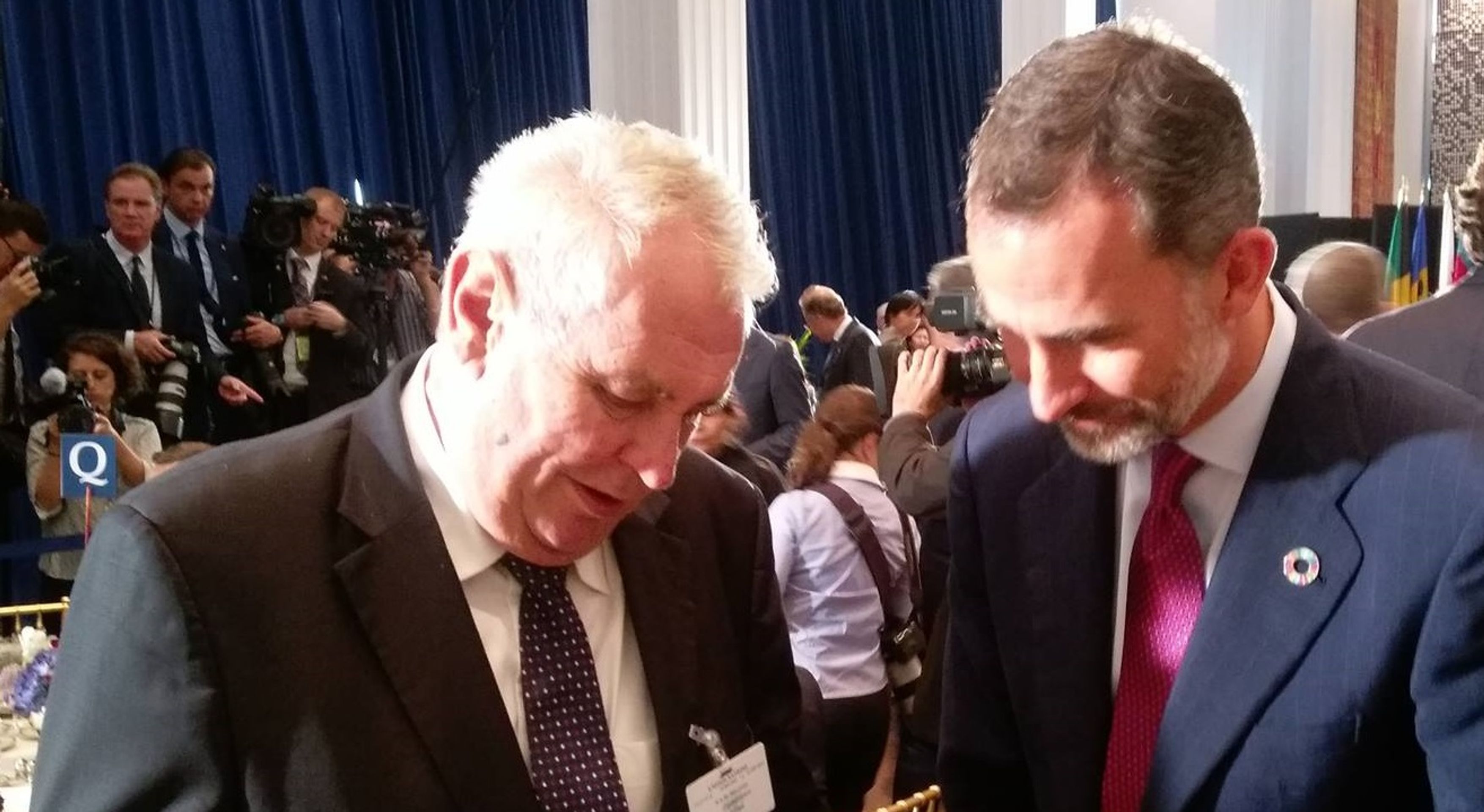 Miloš Zeman a španělský král Felipe šestý - GALERIE: Miloš Zeman se na zasedání OSN setkal se světovými státníky (3/6)
