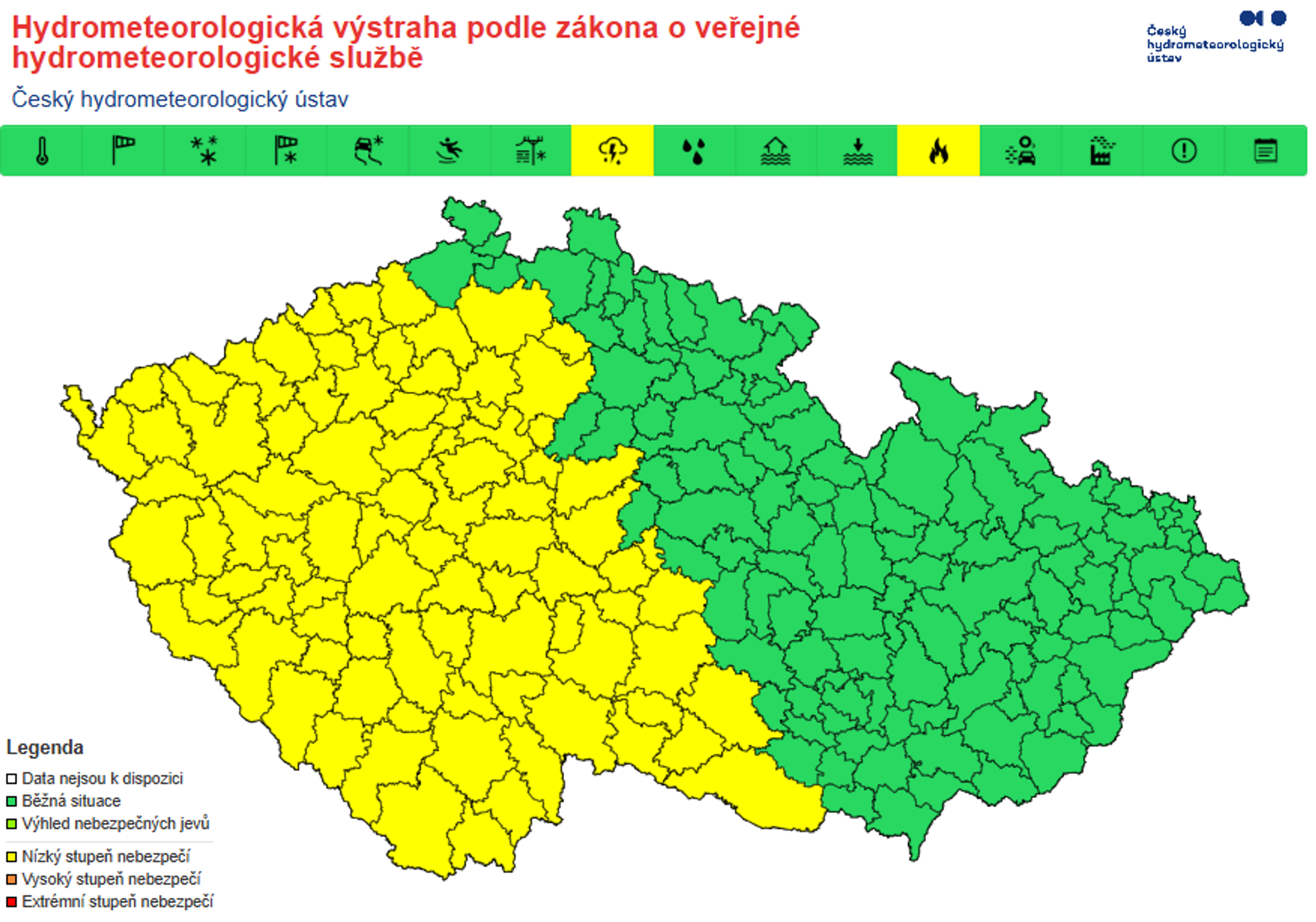 Výstraha ČHMÚ - Výstraha ČHMÚ (1/5)