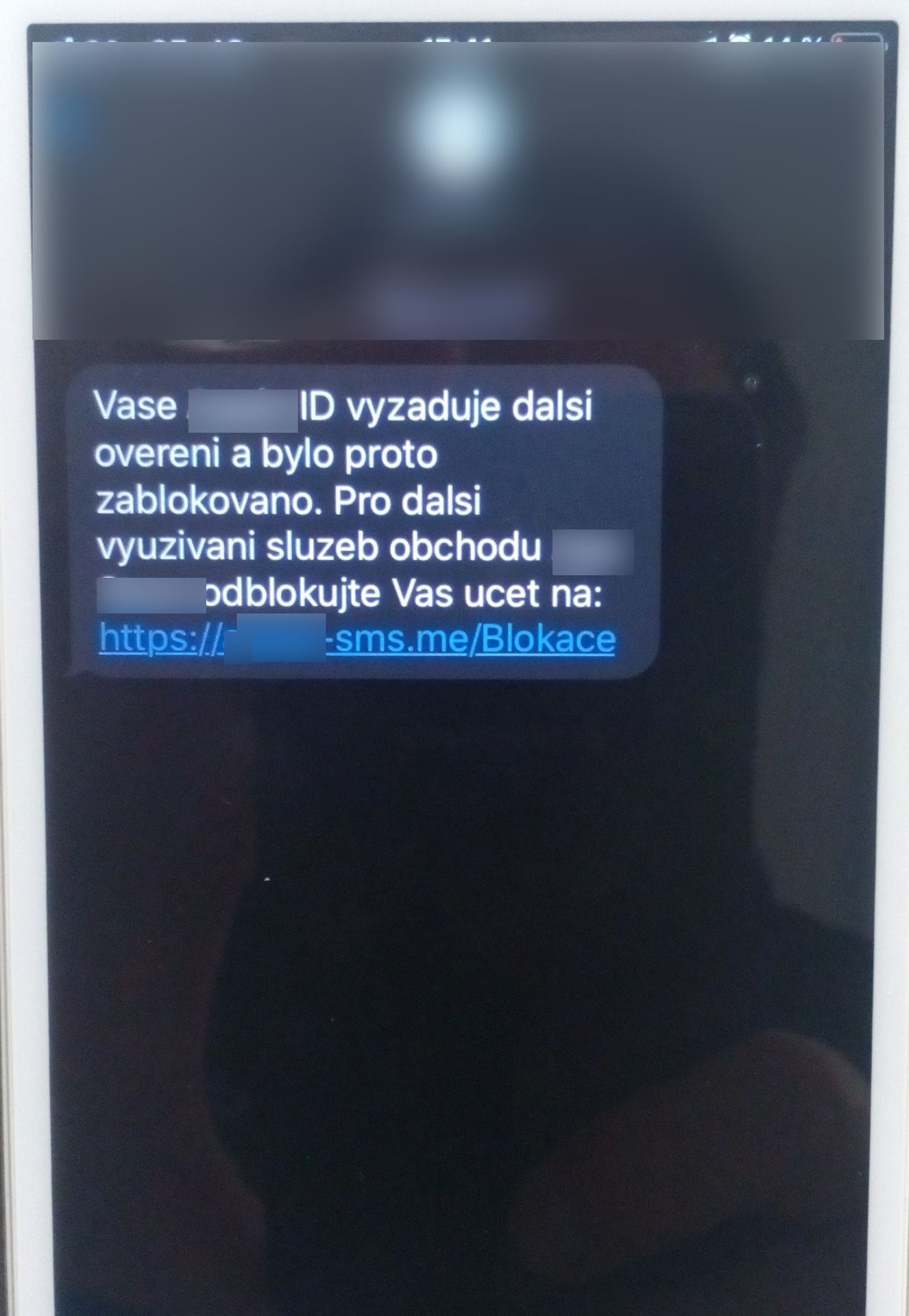 Podvodná SMS o zablokování účtu - GALERIE: Nová forma phishingu (3/3)