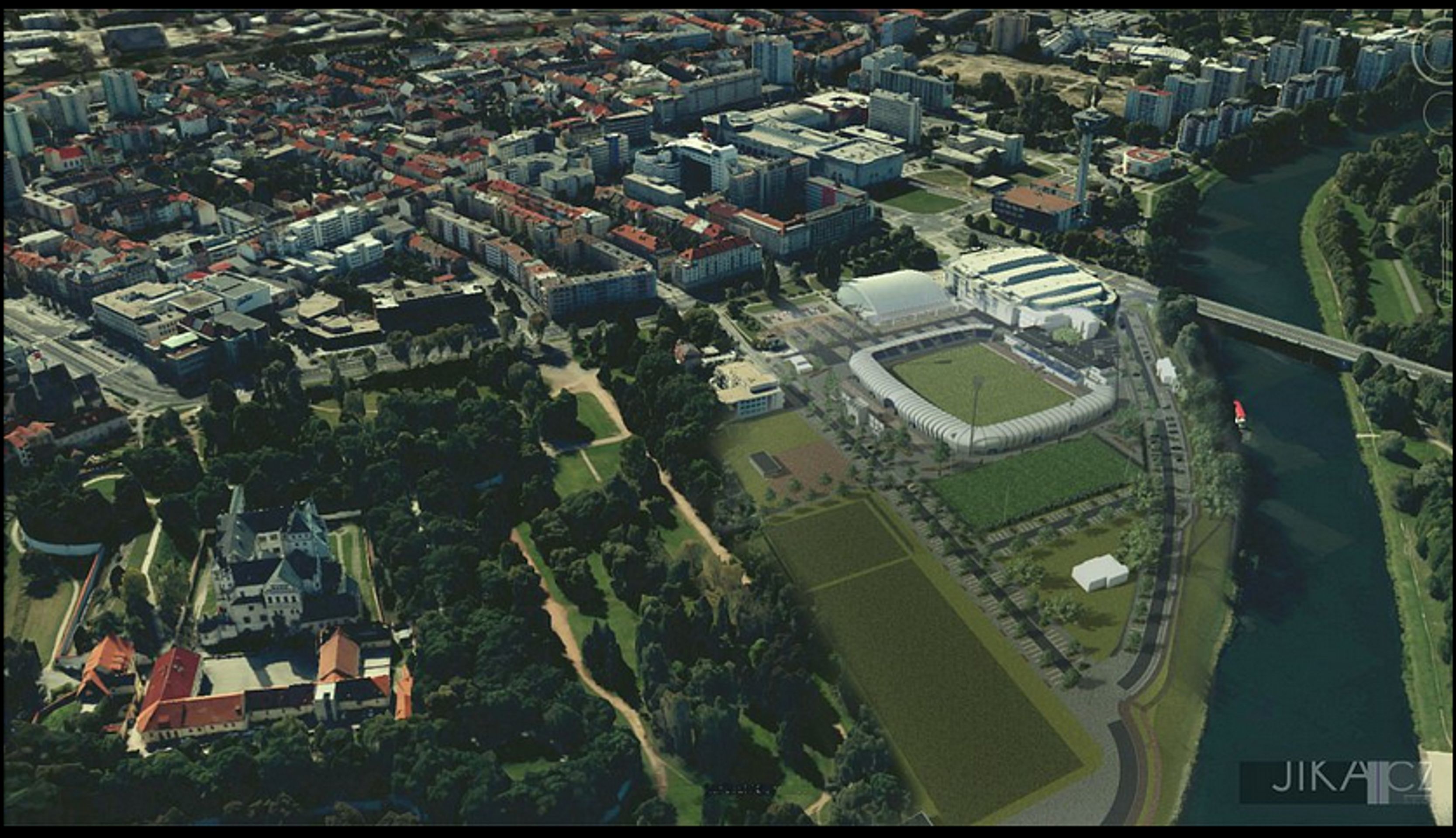 Takhle by měl vypadat nový fotbalový stadion v Pardubicích - GALERIE: Vizualizace nového stadionu v Pardubicích (2/4)