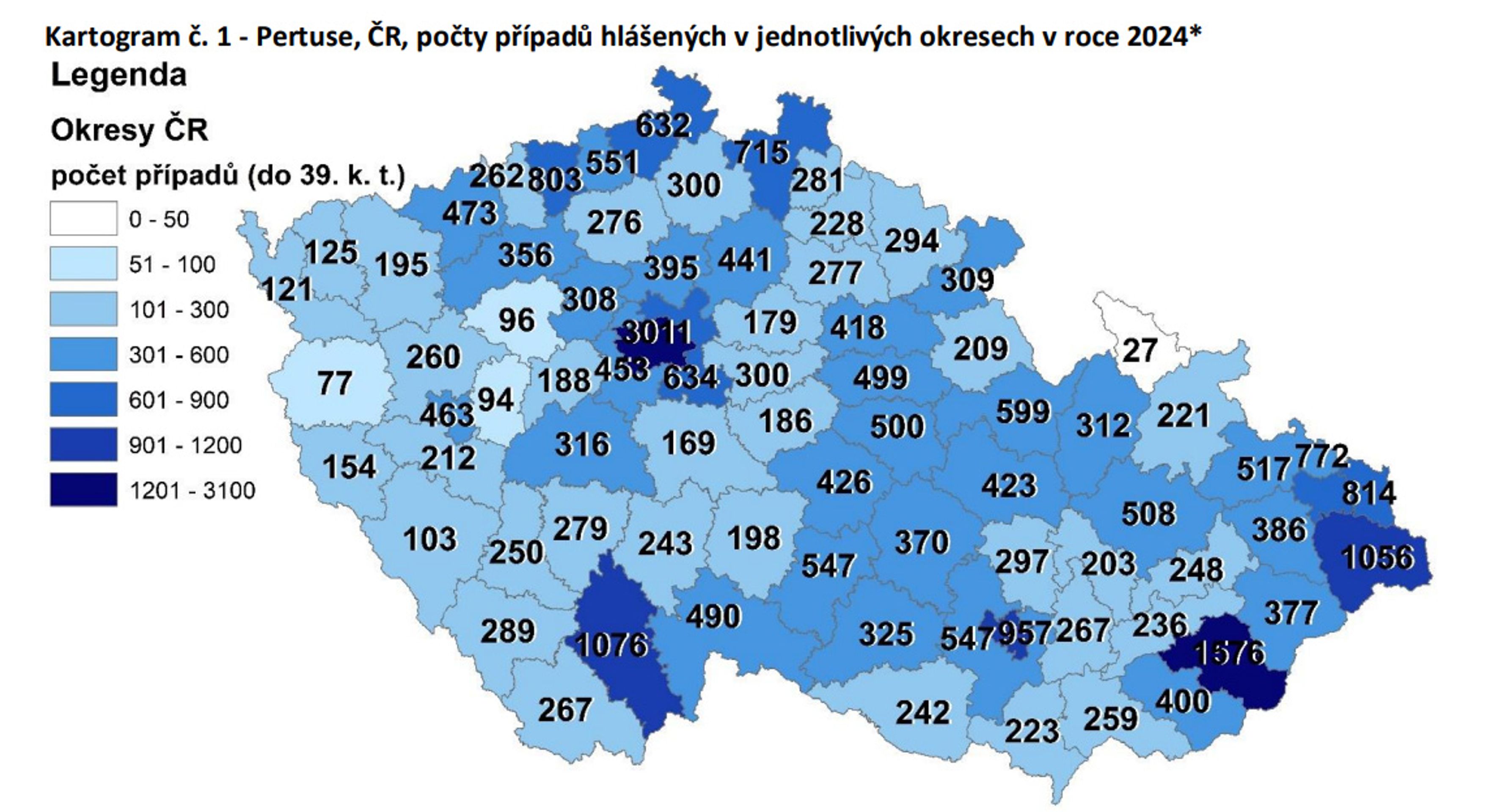 Černý kašel - kartogram č. 1 - Pertuse (černý kašel) v ČR (7/9)