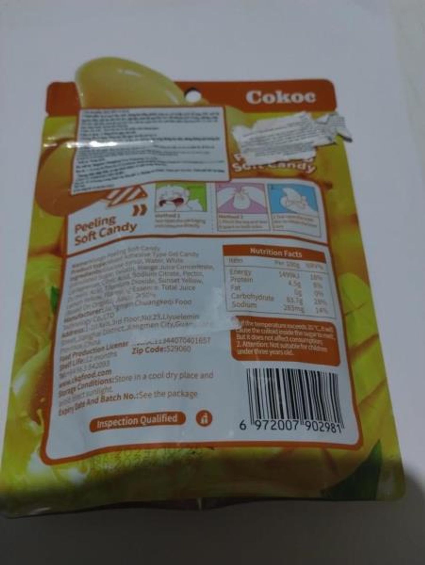 Mango PEELING Soft Candy - Peelable Gummies MIXED FRUIT SODA FLAVOR a Mango PEELING Soft Candy (5/6)