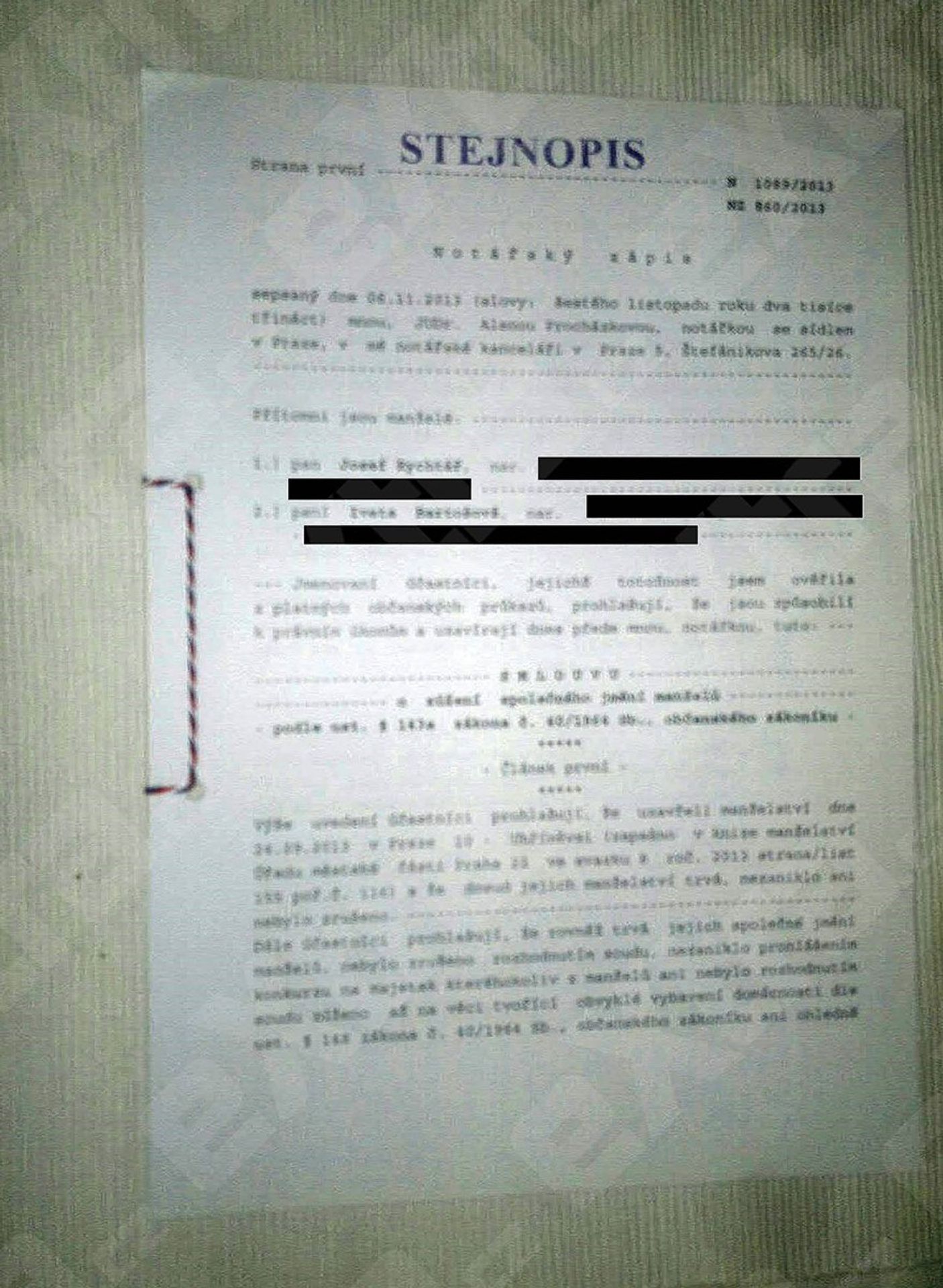 Josef a Rychtář a Iveta Bartošová uzavřeli i předmanželskou smlouvu - GALERIE: Závěti Ivety Bartošové a její předmanželská smlouva (3/4)