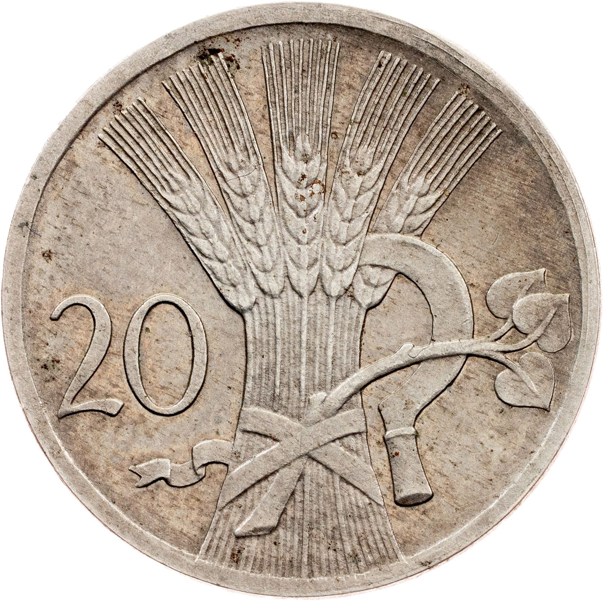 ČSR, 20 Stotin 1920, zkušební ražba, vyvolávací cena 180 000 Kč (2) - Aukce mincí (20/23)