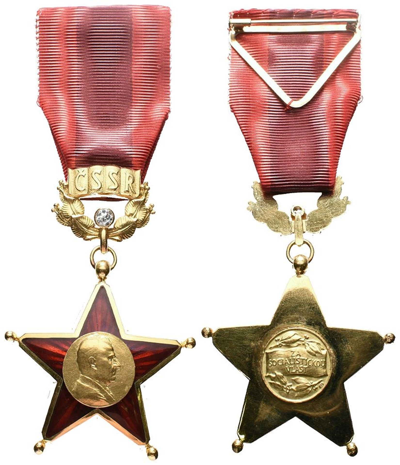 Československo, Řád Klementa Gottwalda Za budování socialistické vlasti, udělen 30. 4. 1971, vyvolávací cena 120 000 Kč (1) - Aukce mincí a bankovek (18/20)