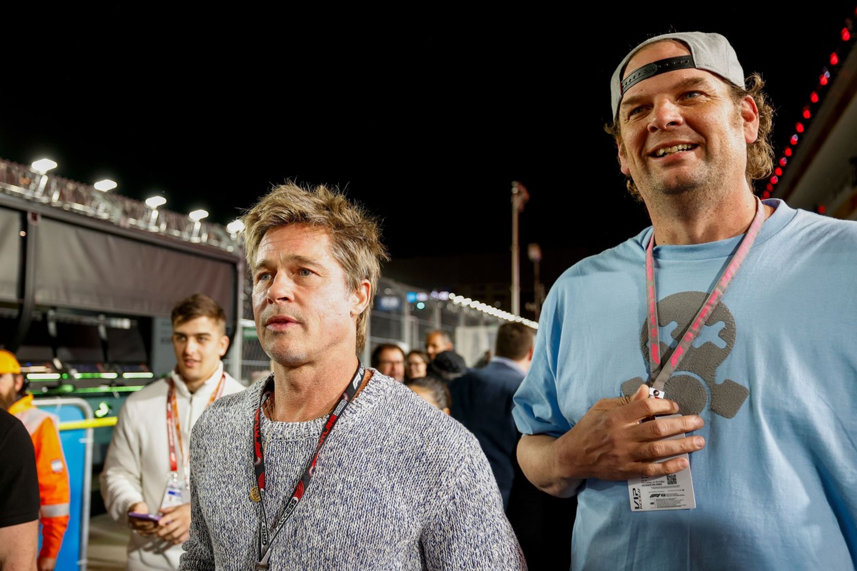 Hollywoodská hvězda Brad Pitt, který dokonce točí film z prostředí F1 - Hvězdy na závodě F1 v Las Vegas (4/12)