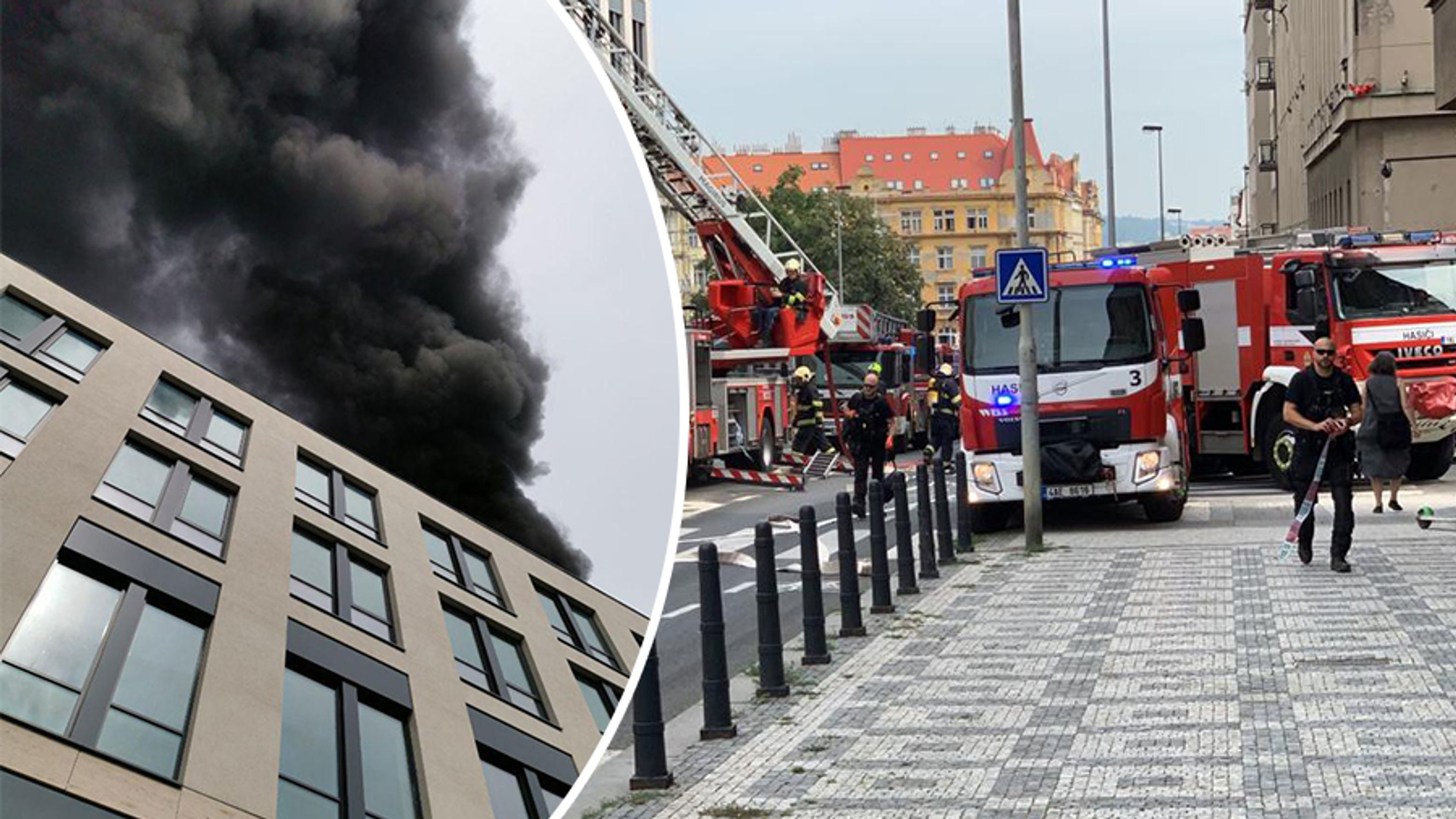 Požár nedaleko Veletržního paláce - GALERIE: Požár nedaleko Veletržního paláce (5/5)