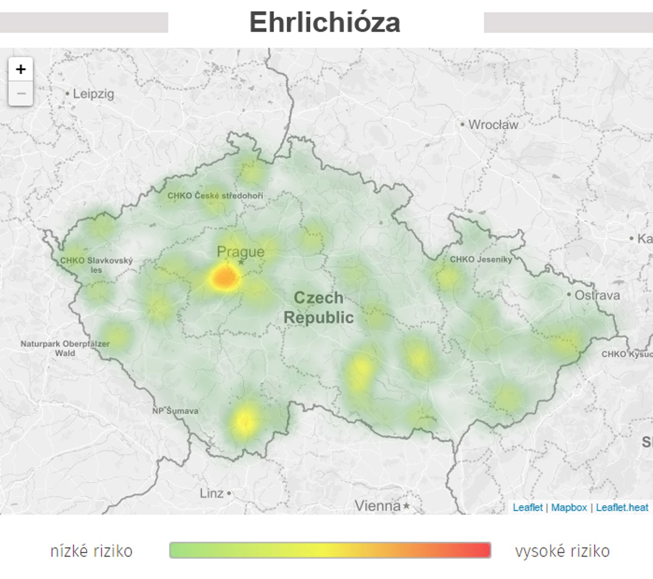 Mapa aktivity klíšťat na území České republiky - Ehrlichióza - GALERIE: Mapa aktivity klíšťat na území České republiky (4/7)