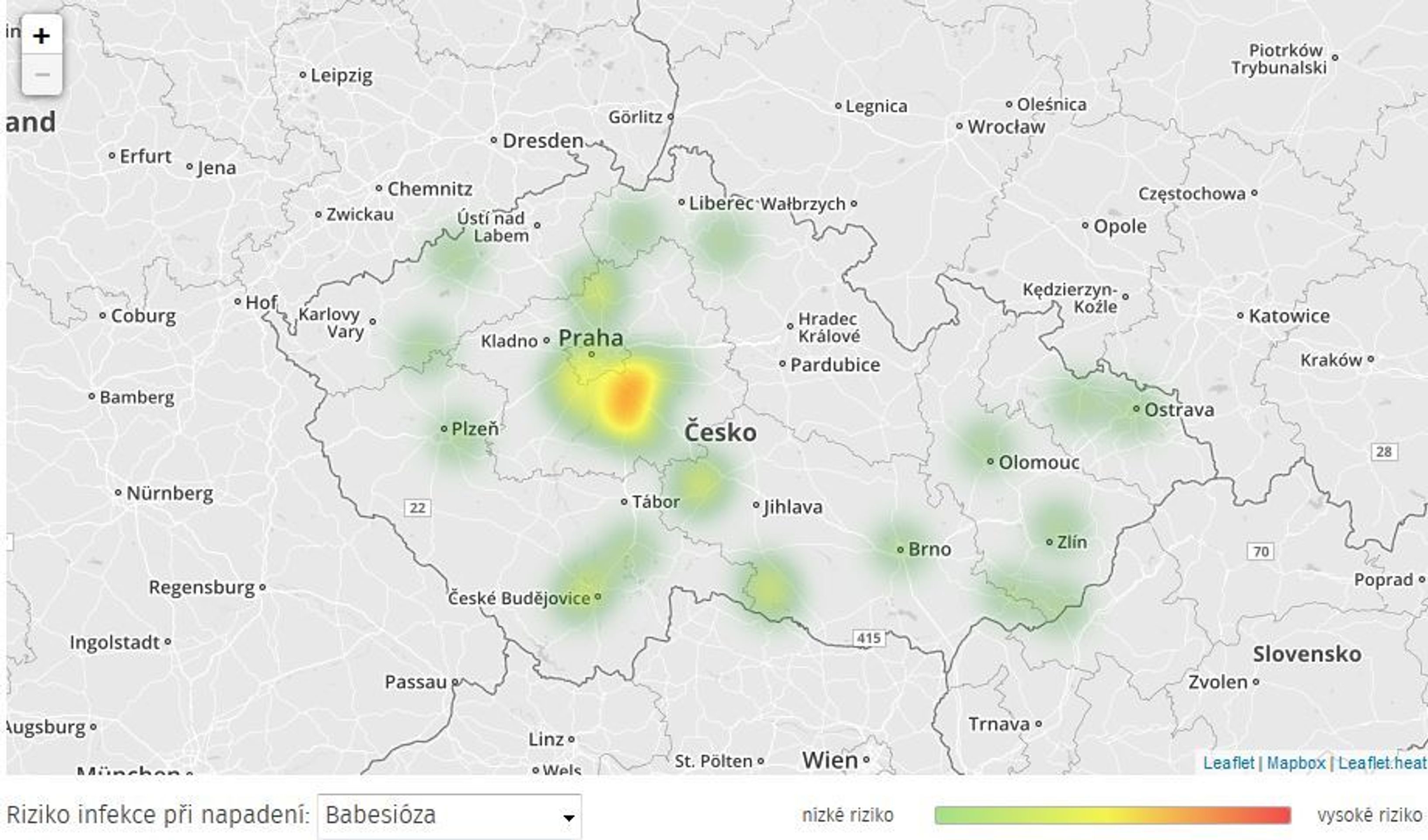 Mapa aktivity klíšťat v ČR - 5 - GALERIE: Mapa aktivity klíšťat v ČR (5/6)