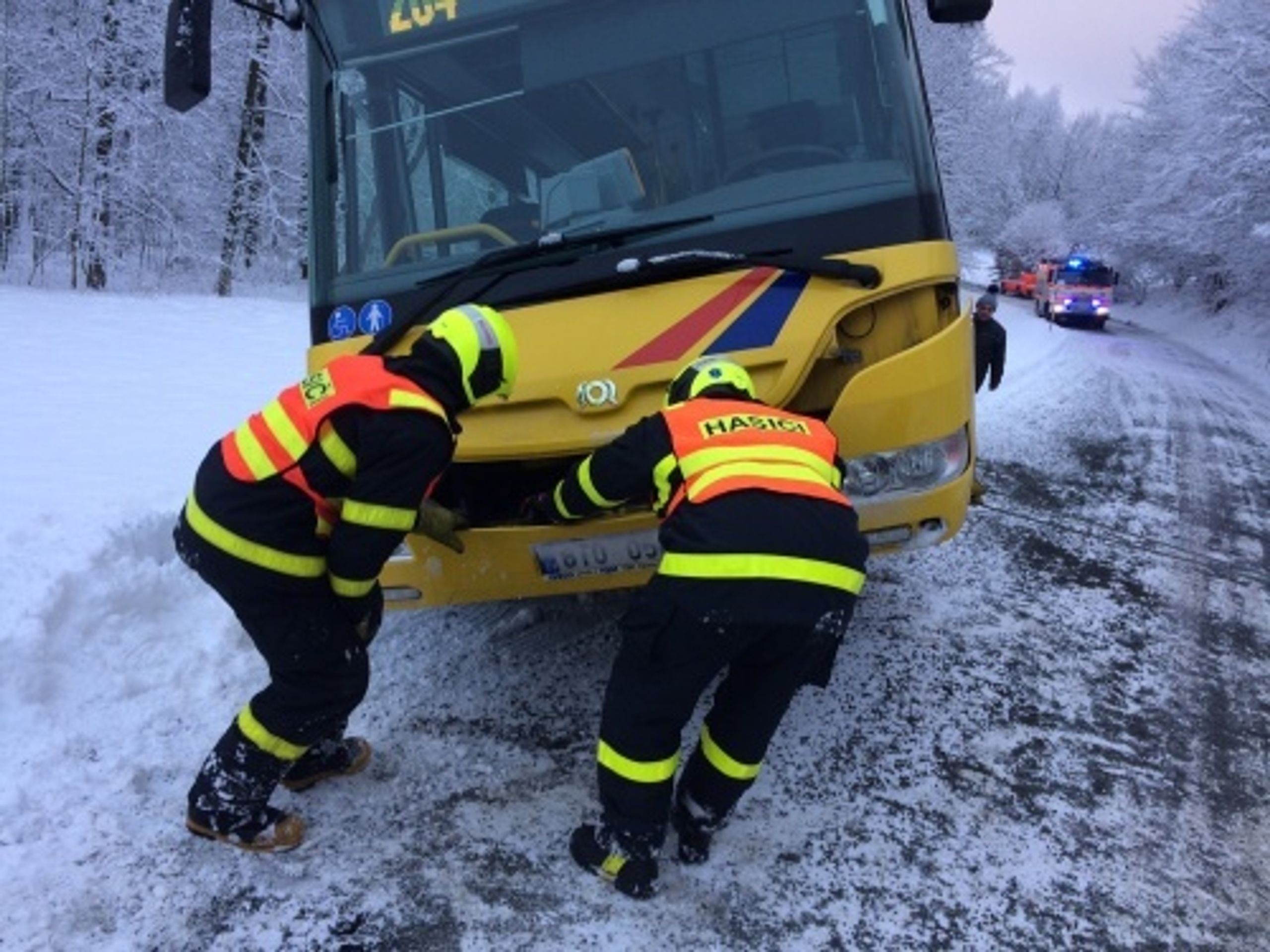 Nehoda autobusu v Kyjovicích - 6 - GALERIE: České silnice pokryla ledovka (19/25)