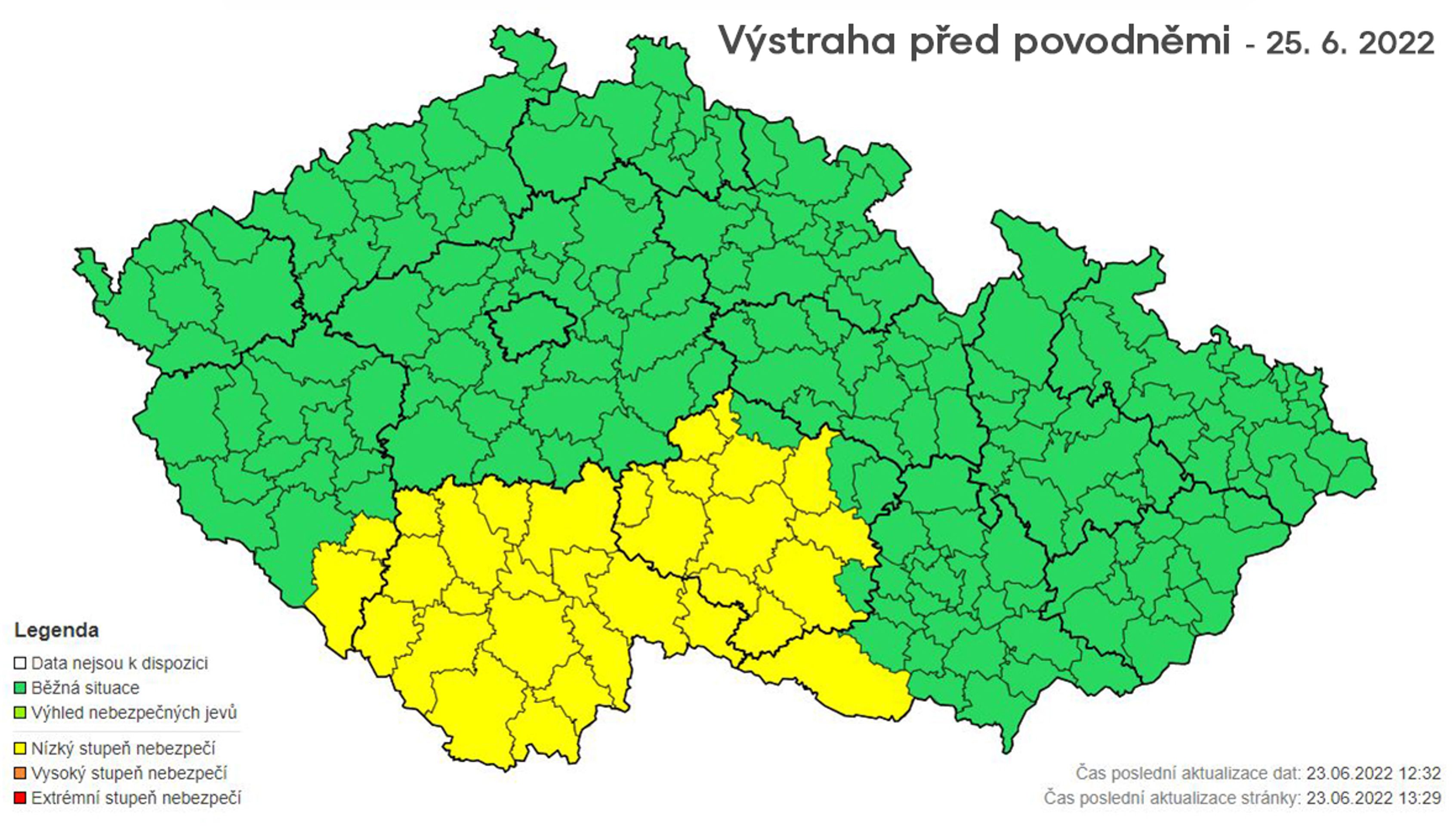 Mapa výstrah - povodně 25.6. - Mapy výstrah (9/9)