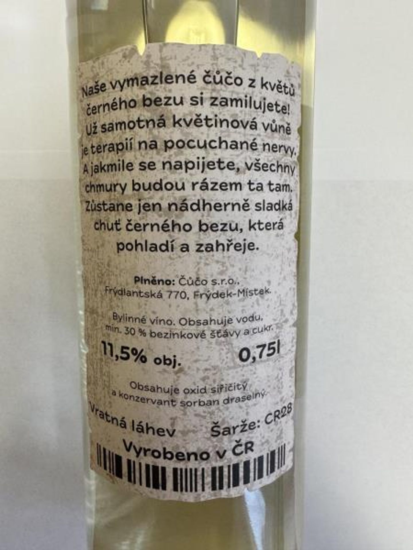 BEZINKOVÉ ČŮČO - bylinné víno, vyrobeno v ČR, 11,5%obj., 0,75l (3) - Závadné potraviny (11/34)