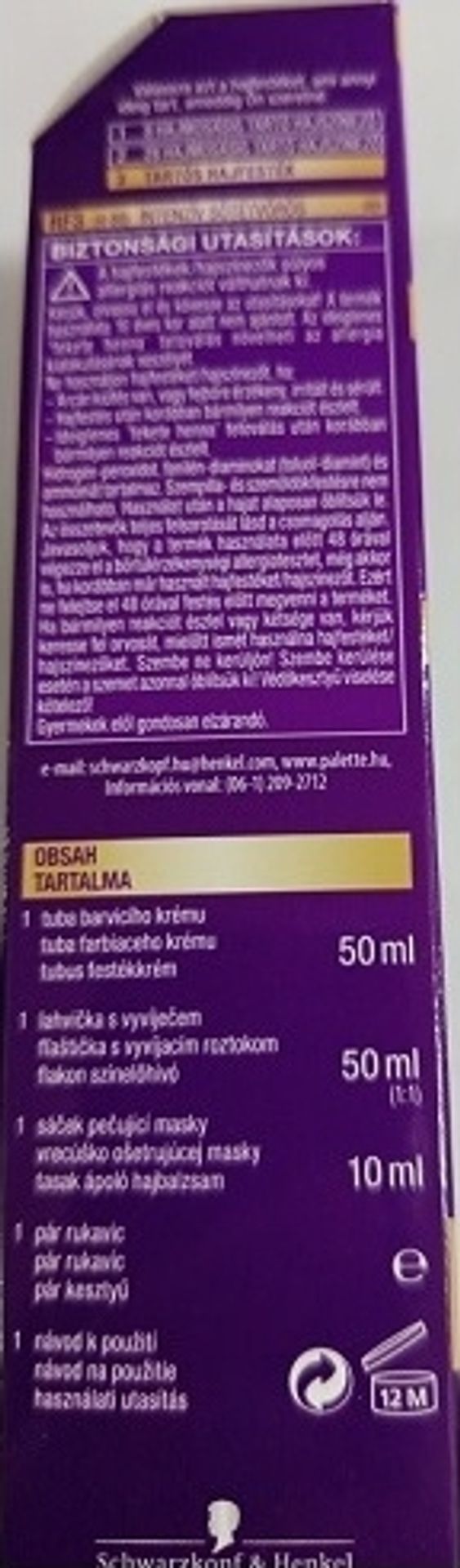Schwarzkopf, Palette, INTENSIVE COLOR CREME - Nebezpečná kosmetika (2/18)