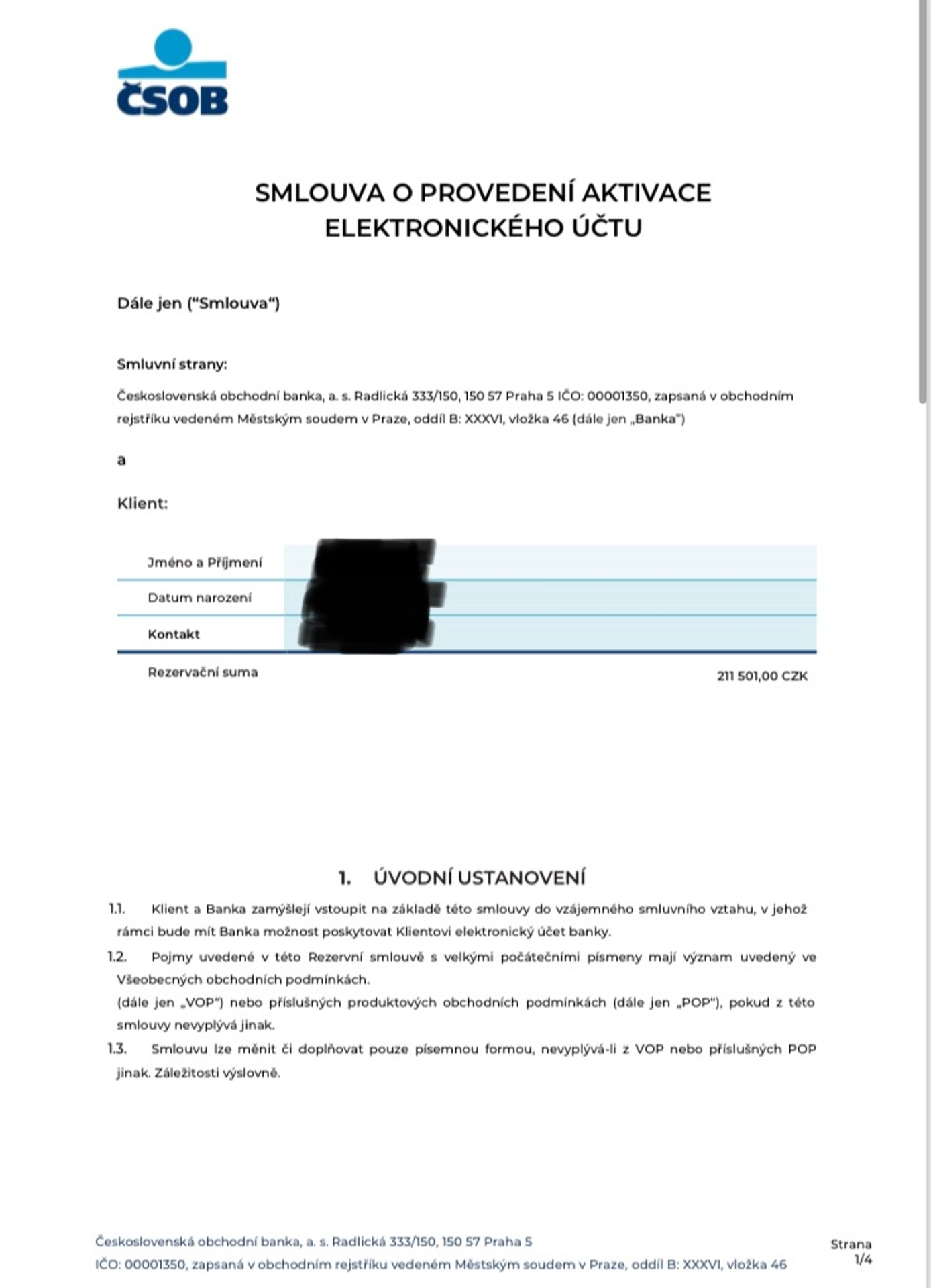 Smlouva ČSOB 5 - Falešná smlouva ČSOB (5/8)
