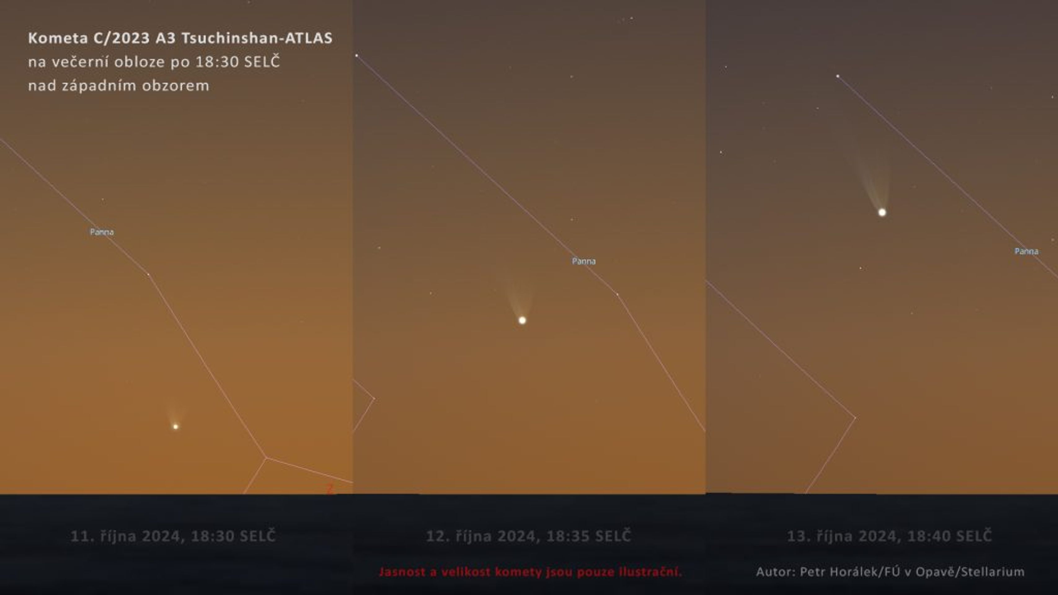 Kometa C2023 A3 Tsuchinshan-ATLAS mezi 11. a 13. říjnem 2024 - Kometa C/2023 A3 Tsuchinshan-ATLAS (2/4)