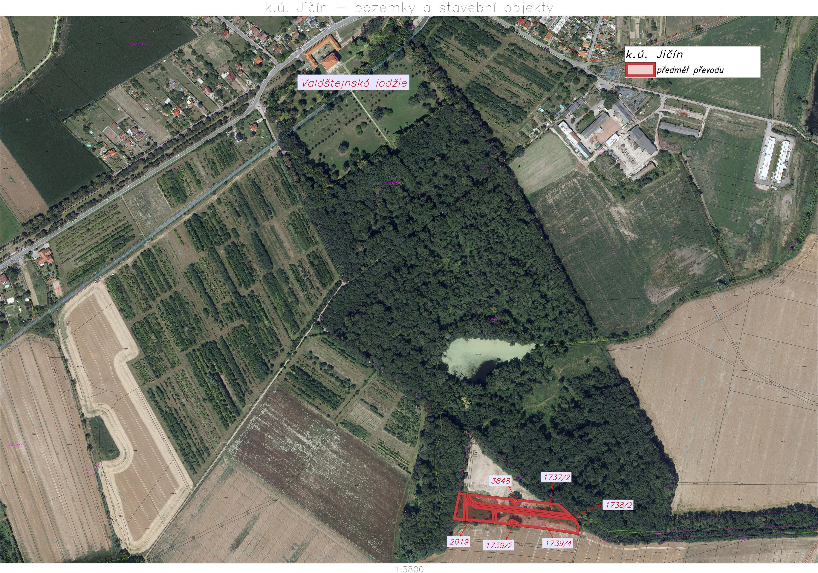 Jičín - Libosad, ortomapa širších vztahů - GALERIE: Majetek, který nabízí ministerstvo obrany (10/10)