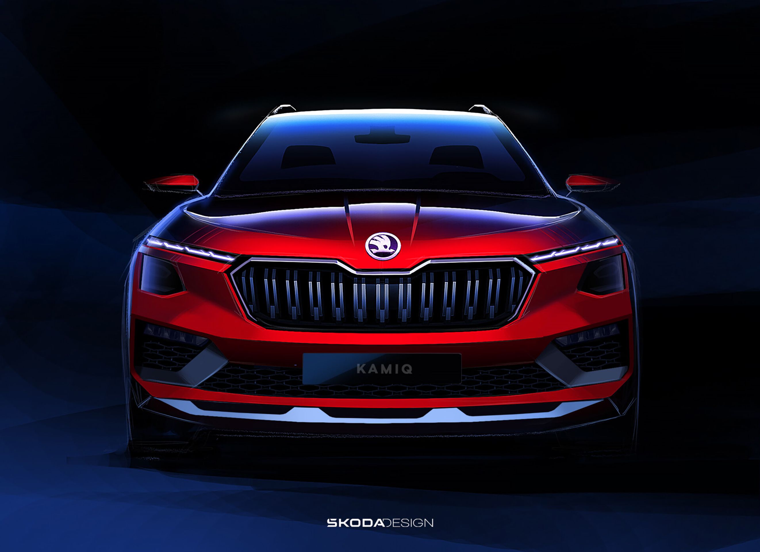 Modernizovaná Škoda Kamiq na oficiálních skicách - Škodovky Scala a Kamiq po faceliftu (1/6)