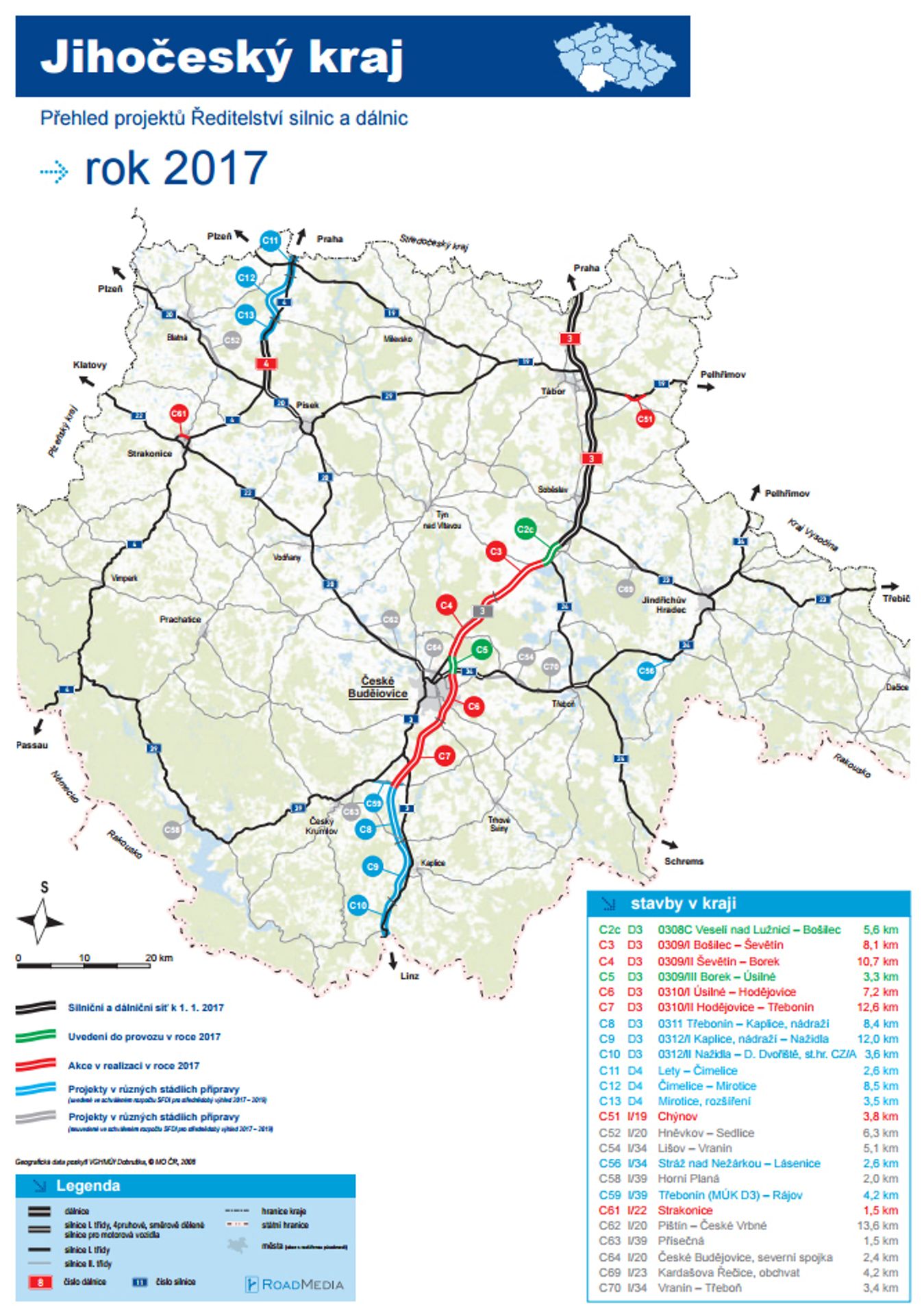 Výstavba silnic - Jihočeský kraj - GALERIE: Výstavba silnic v roce 2017 (3/13)