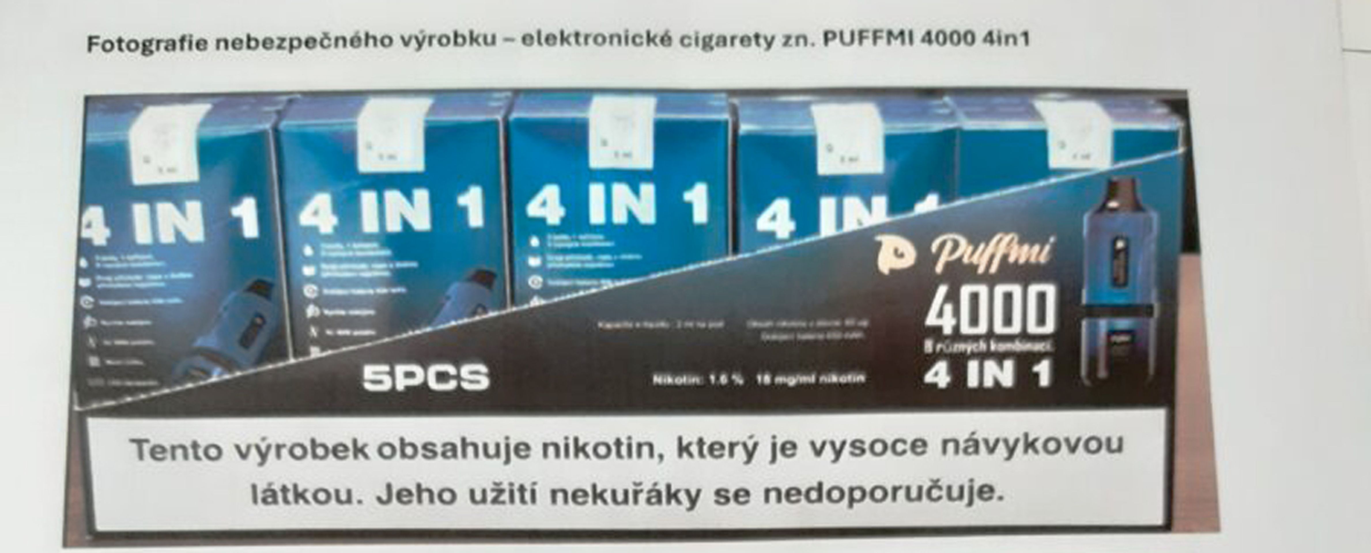 Nebezpečné elektronické cigarety zn. Puffmi (4) - Nebezpečné elektronické cigarety (4/4)