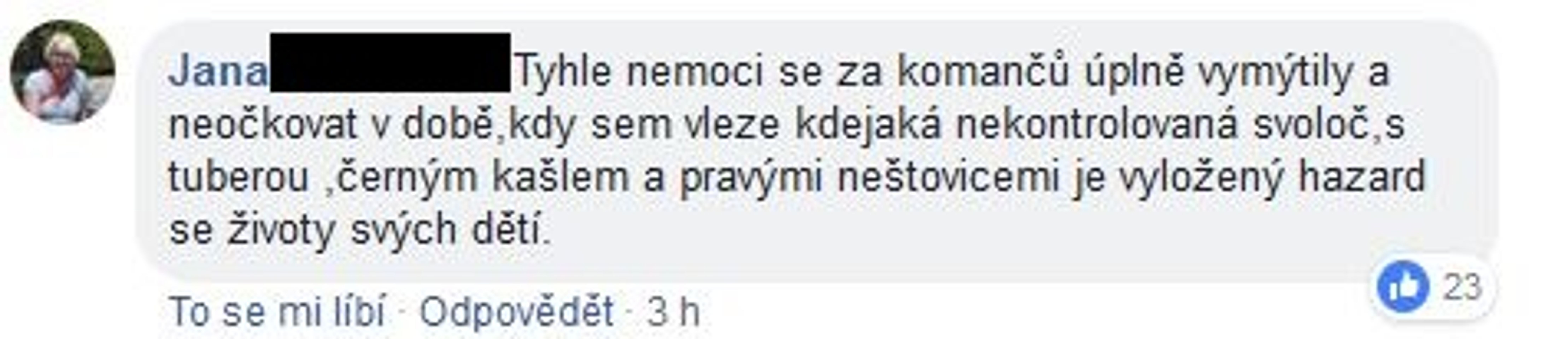 Komentáře lidí na facebooku ke spalničkám - 1 - GALERIE: Komentáře na facebooku TN.cz k očkování proti spalničkám (5/5)