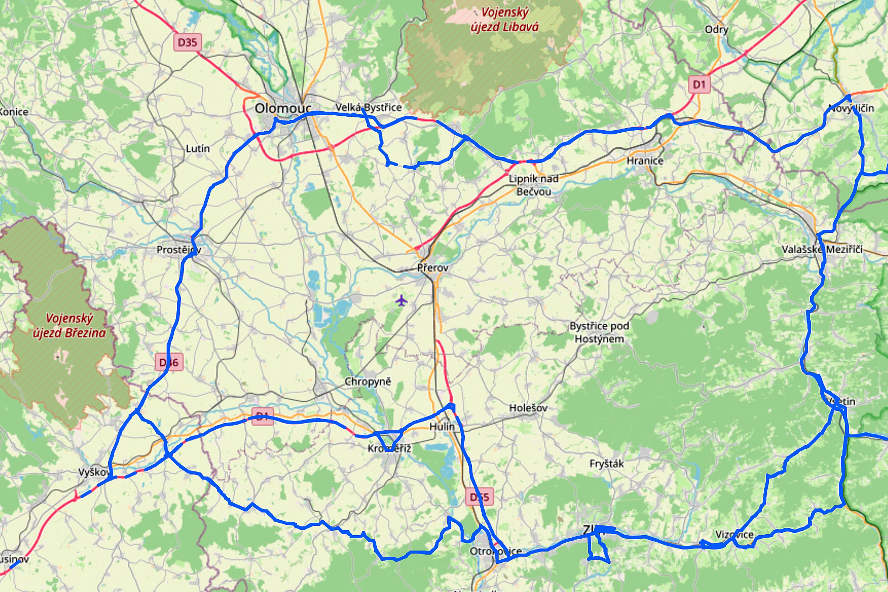 Trasy mezi Brnem, Zlínem a Olomoucí - Fotogalerie: Trasy pro testování autonomních aut (6/11)