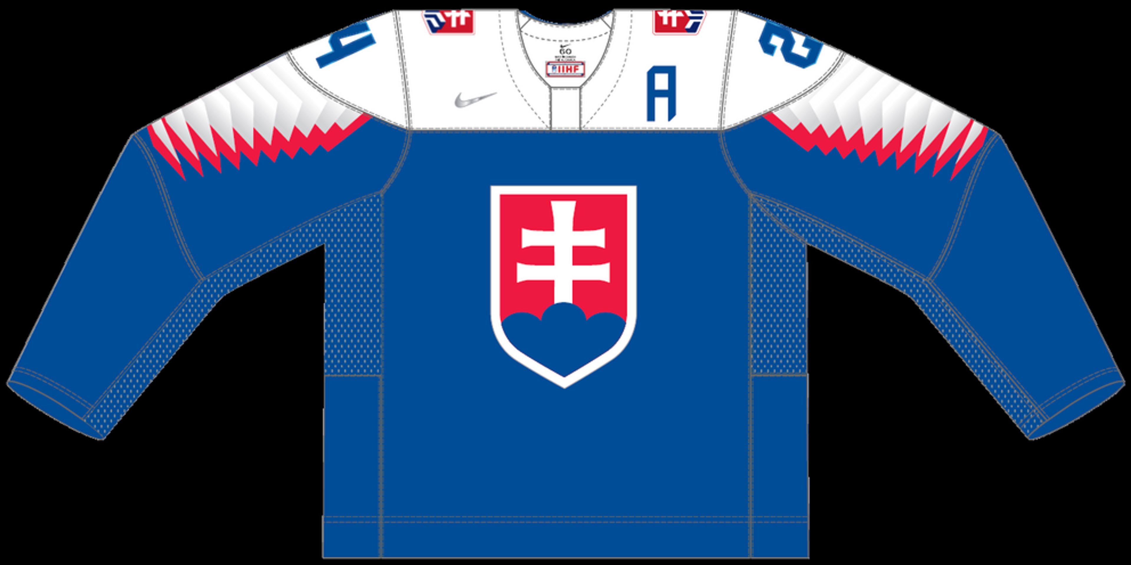 Venkovní dres Slovenska - GALERIE: Dresy týmů na mistrovství světa v ledním hokeji (22/32)