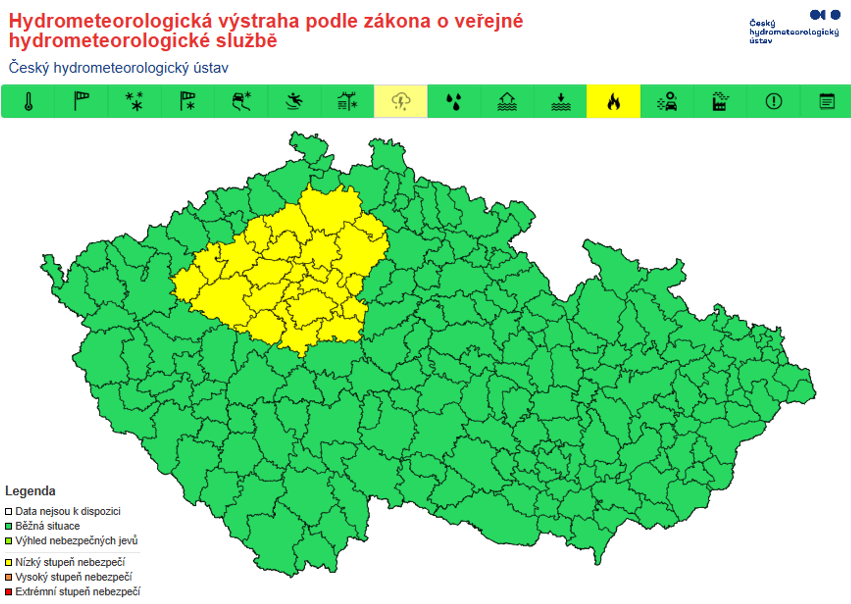Výstraha ČHMÚ - Výstraha ČHMÚ (3/5)