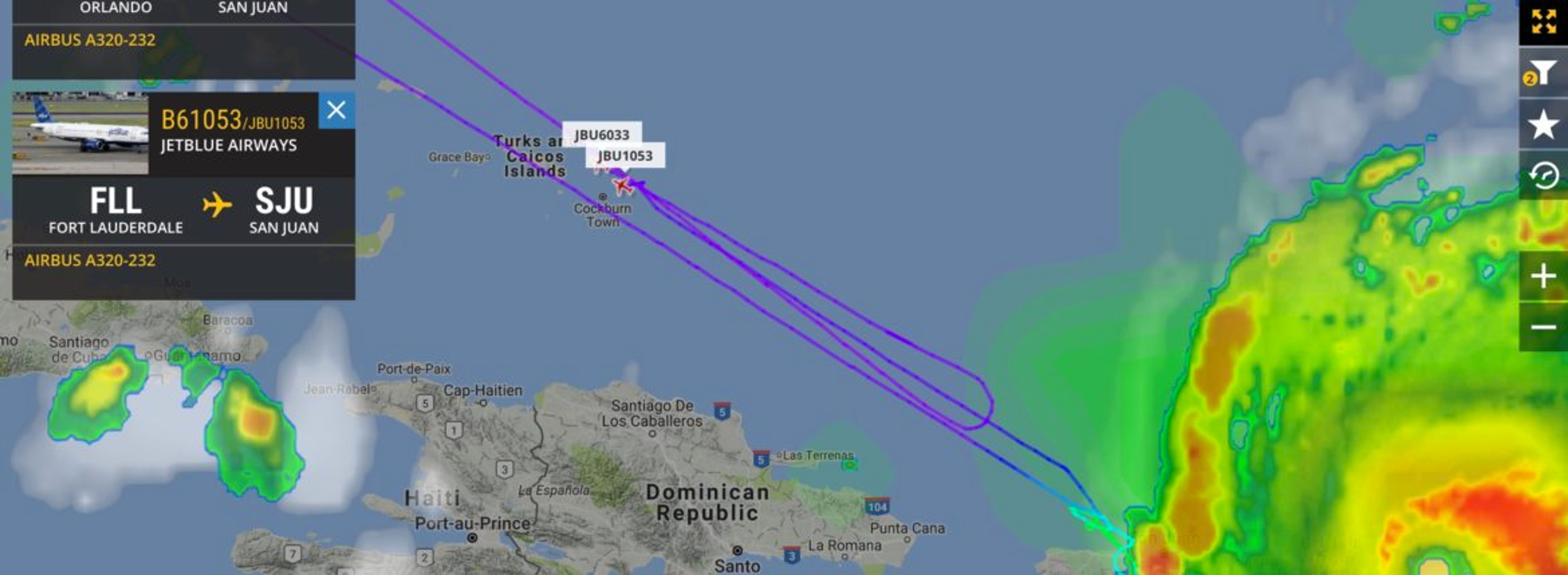 Ostatní lety kvůli silnému větru obrátily - GALERIE: Delta431 čelí hurikánu Irma (2/3)