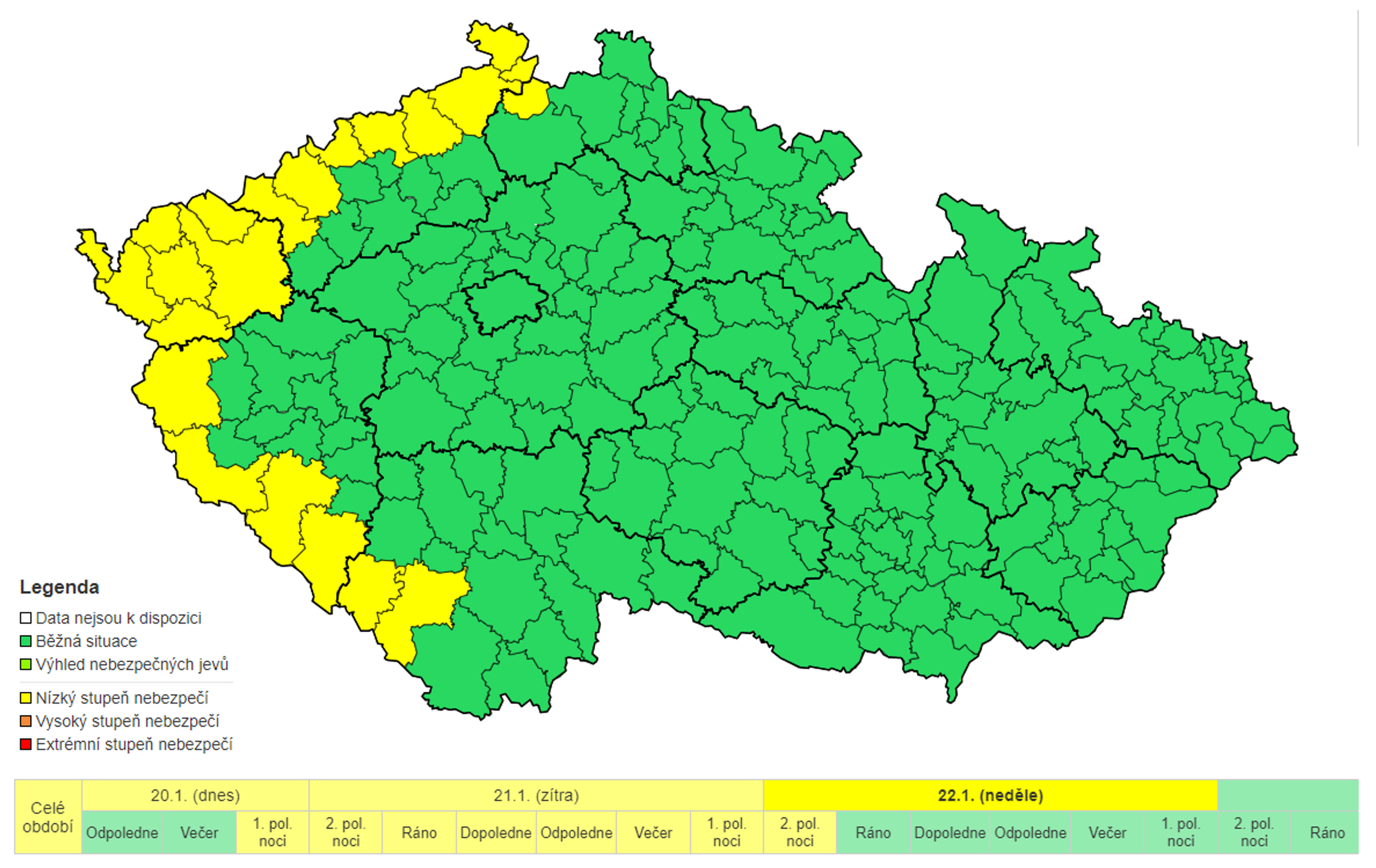 Výstraha ČHMÚ - Výstraha před sněhem (3/3)