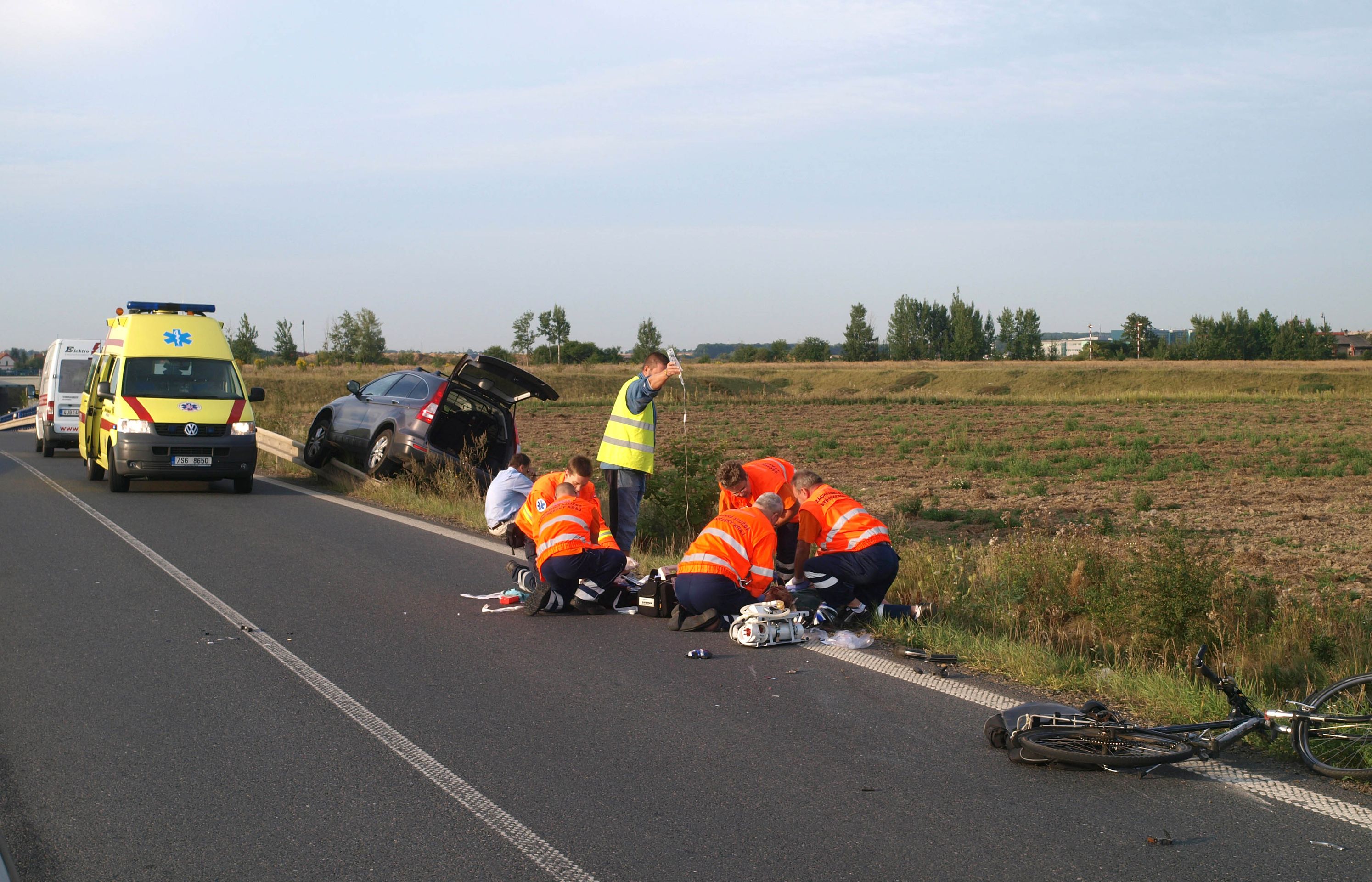 Nehoda Jeneč - Houstoň 3 - Tragická srážka cyklisty s osobním vozem (2/5)