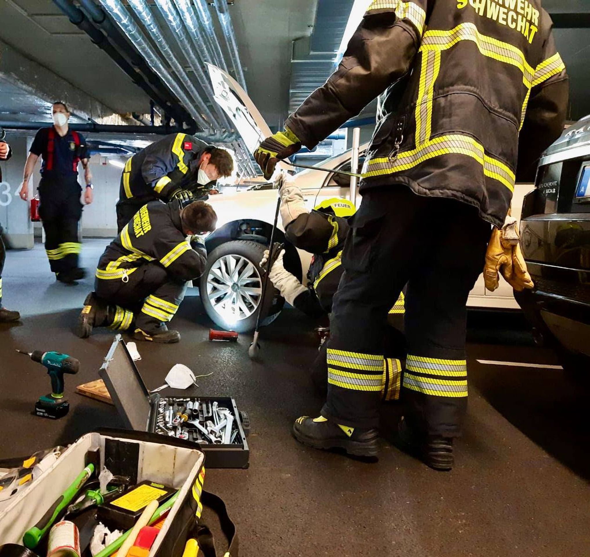 Had v autě - 21 - Fotogalerie: Hasiči rozebrali rodině auto, kvůli užovce (4/7)