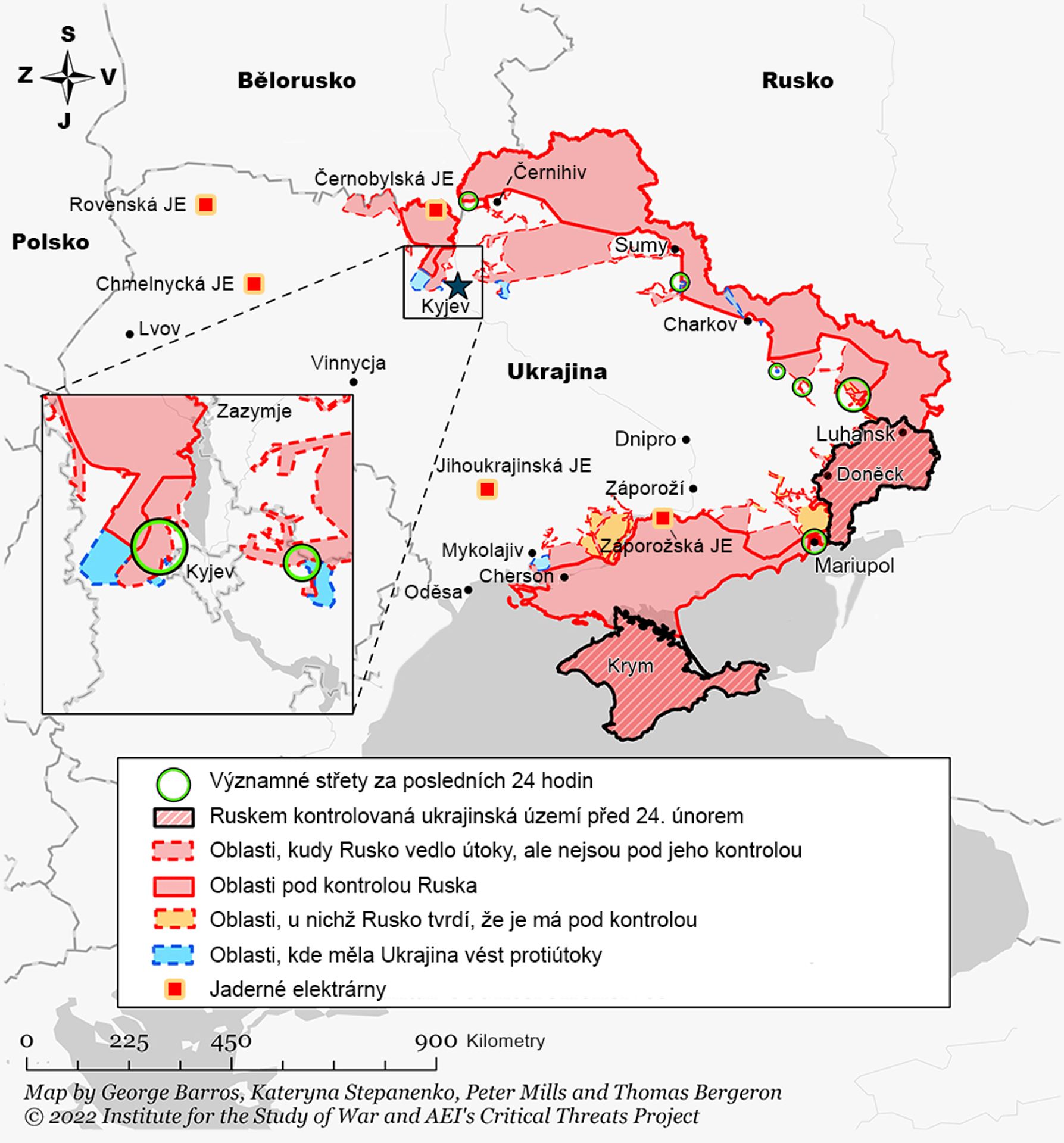 Mapa ruského postupu 27.3. - Ukrajinské protiútoky (5/7)