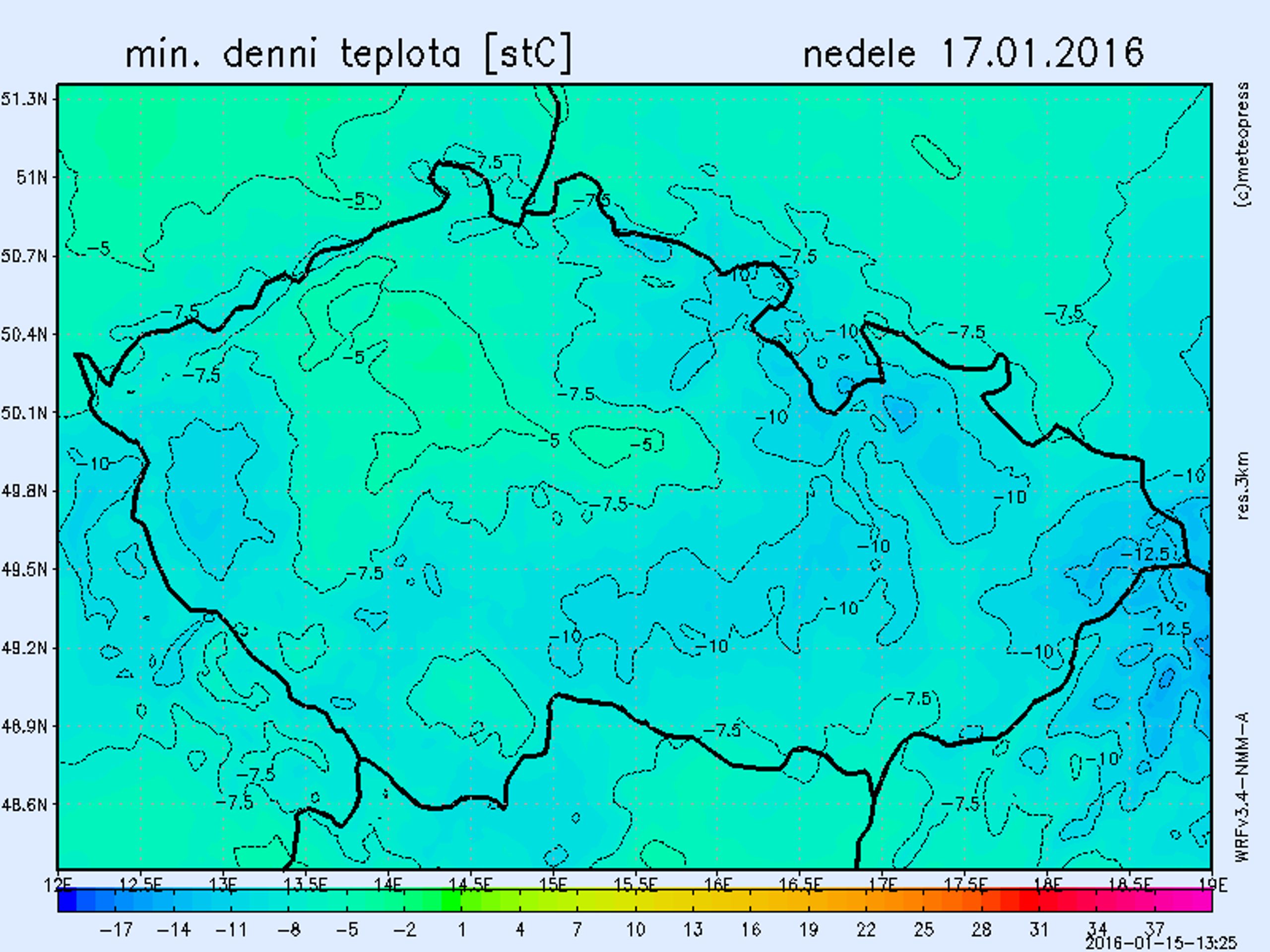 Mapa mrazu - neděle 17. ledna - GALERIE: MAPY MRAZU (2/3)