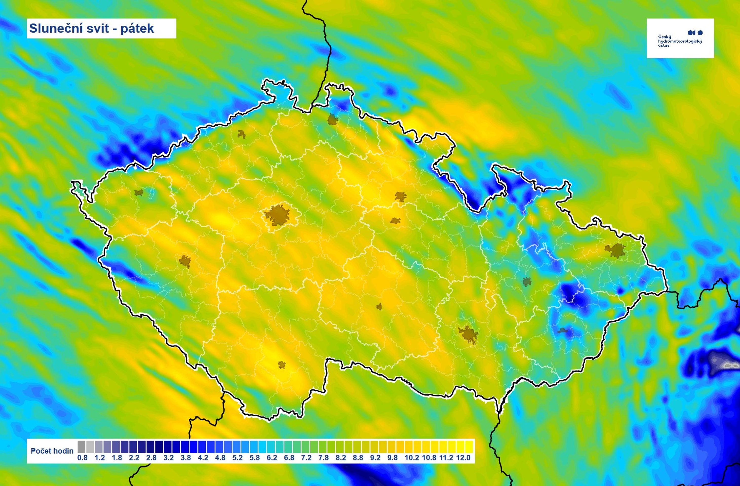 Sluneční svit – pátek - Počasí – pátek 22. 8. 2025 (3/3)