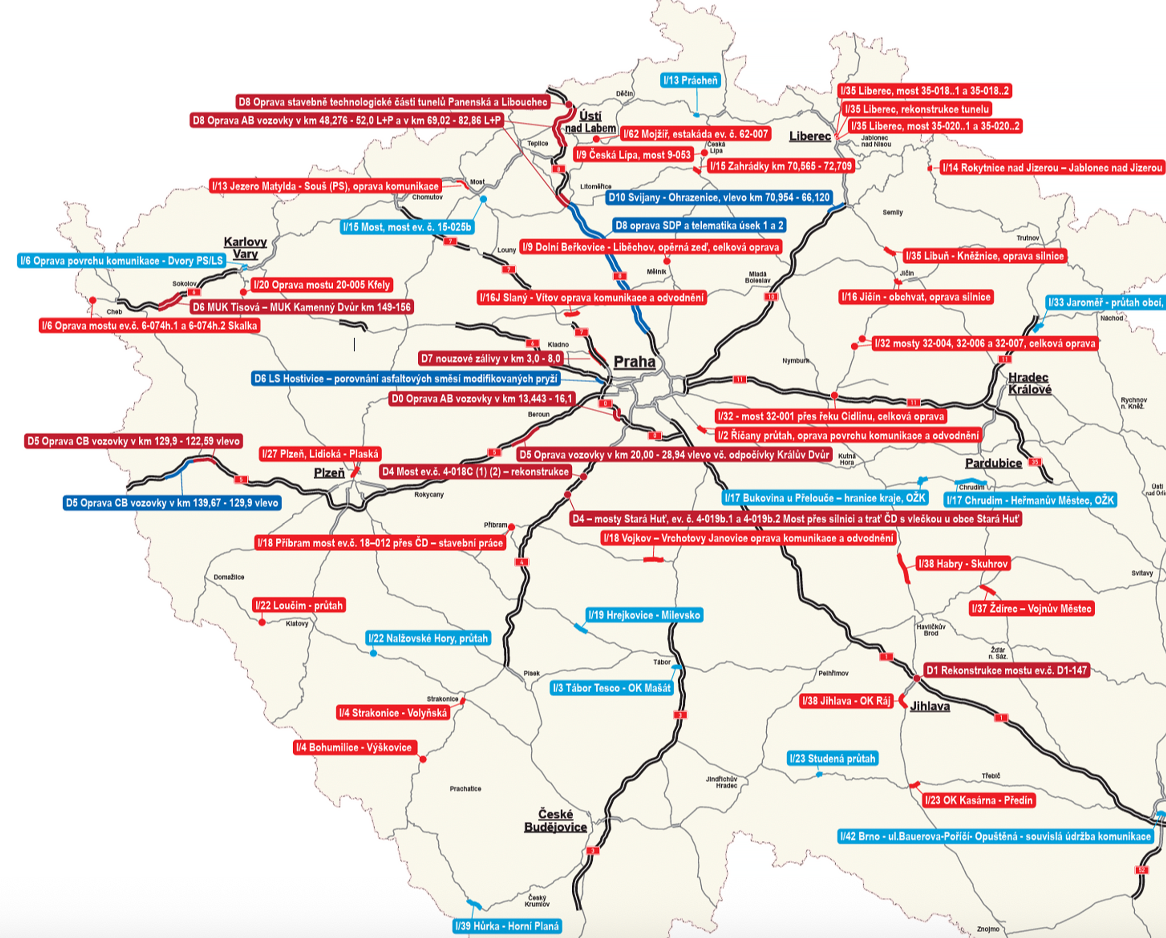 Mapa nejvýznamnějších letních omezení - Mapa nejvýznamnějších letních omezení (2/3)