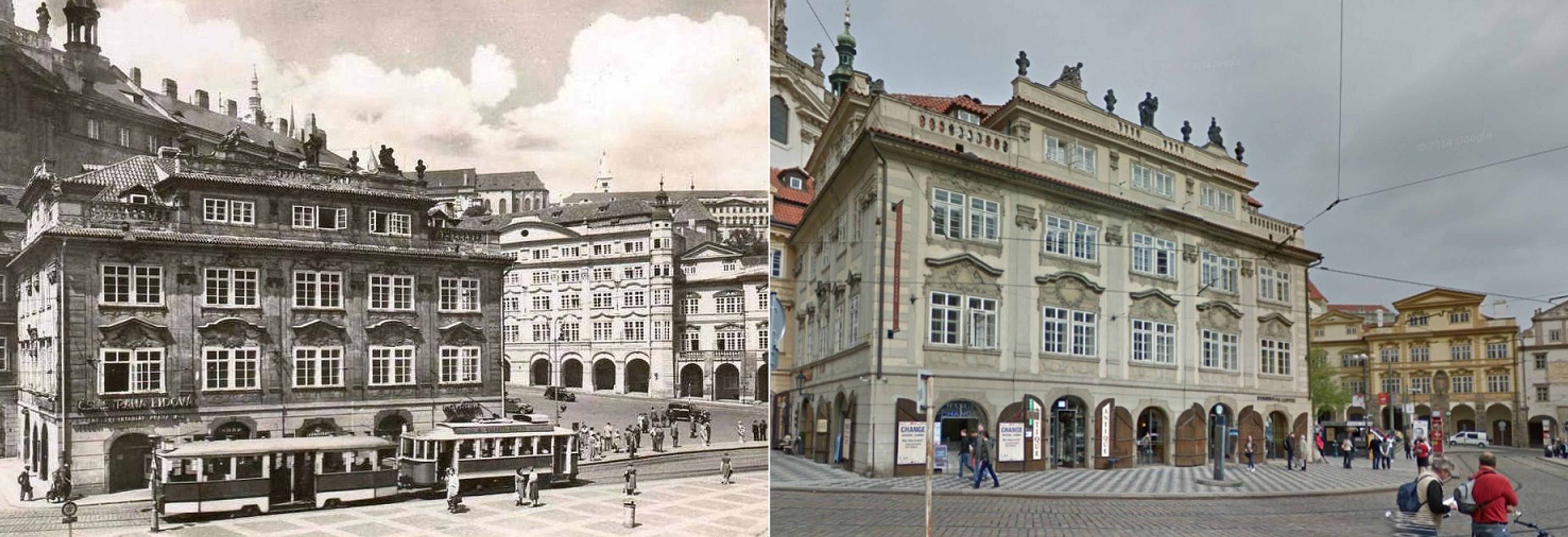 Praha dříve a dnes - Malostranské náměstí - GALERIE: Praha dříve a dnes (1/23)