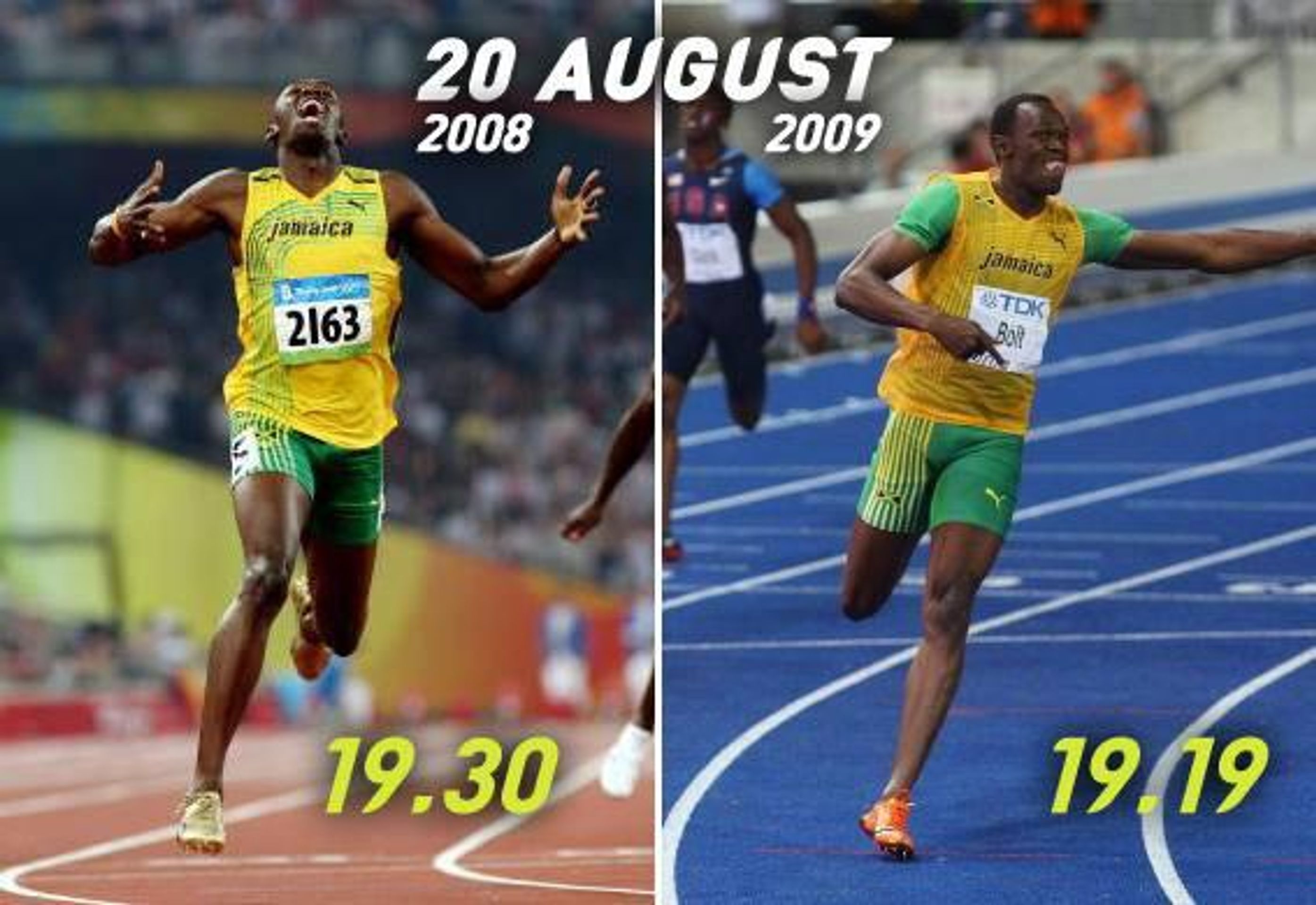 Boltovi nejrychlejší dvoustovky - Galerie: Jak se změnil Usain Bolt v průběhu let (4/8)
