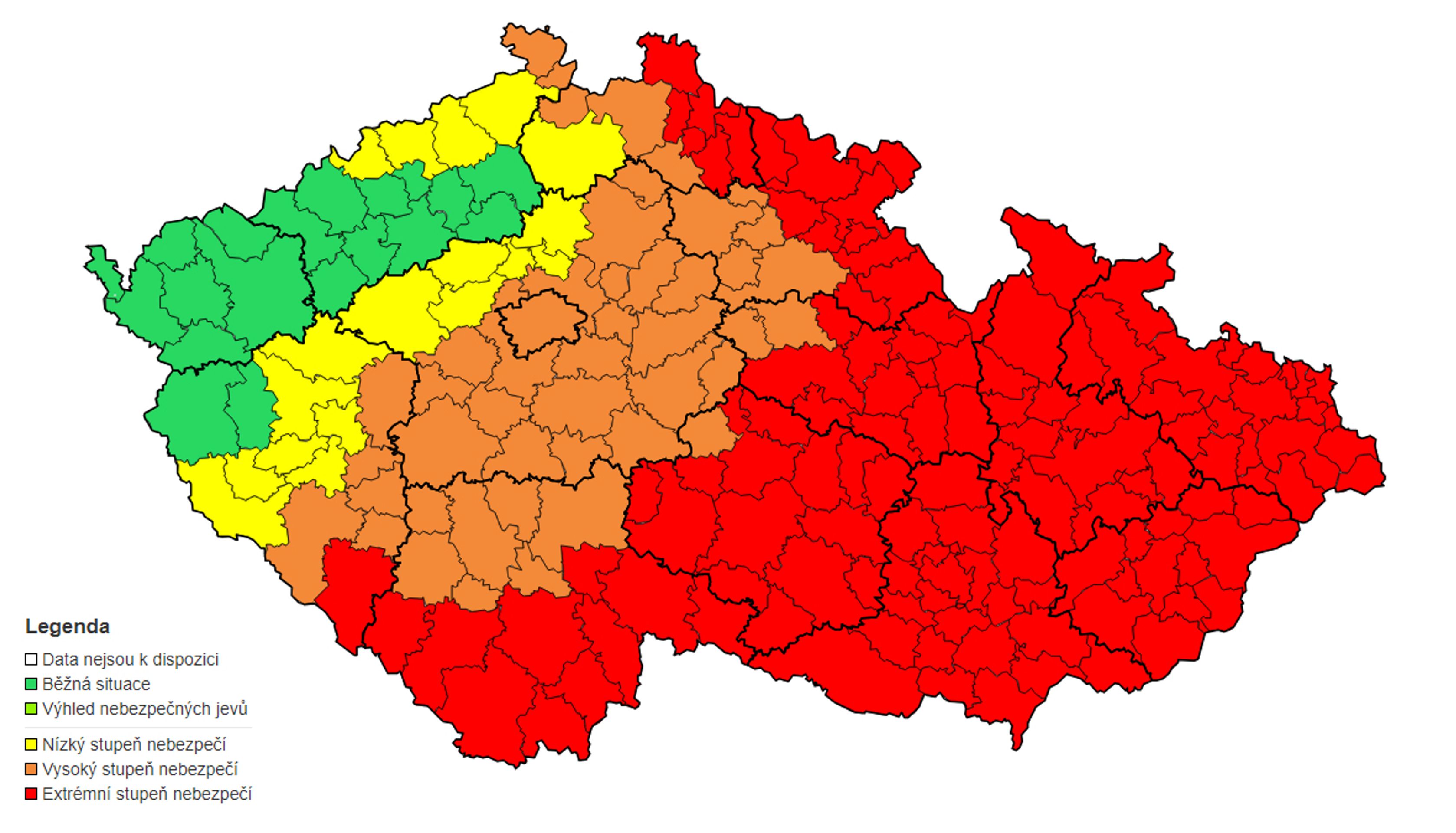 Výstraha před silným deštěm, 13. 9. až 15. 9. 2024 - Výstrahy na nejbližší dny (2/3)
