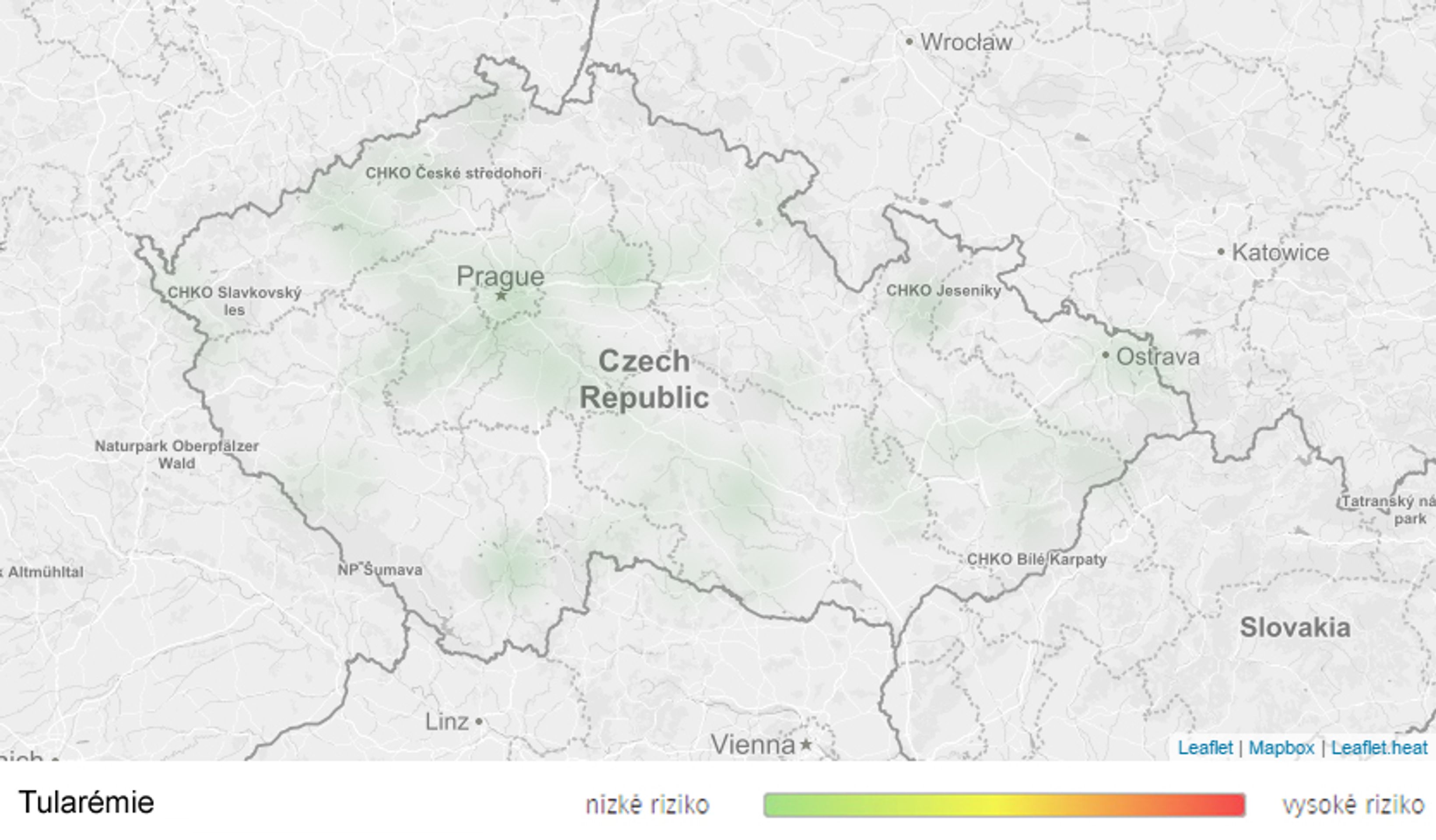 Mapa aktivity klíšťat na území České republiky - Tularémie - GALERIE: Mapy aktivity klíšťat na území České republiky (5/7)